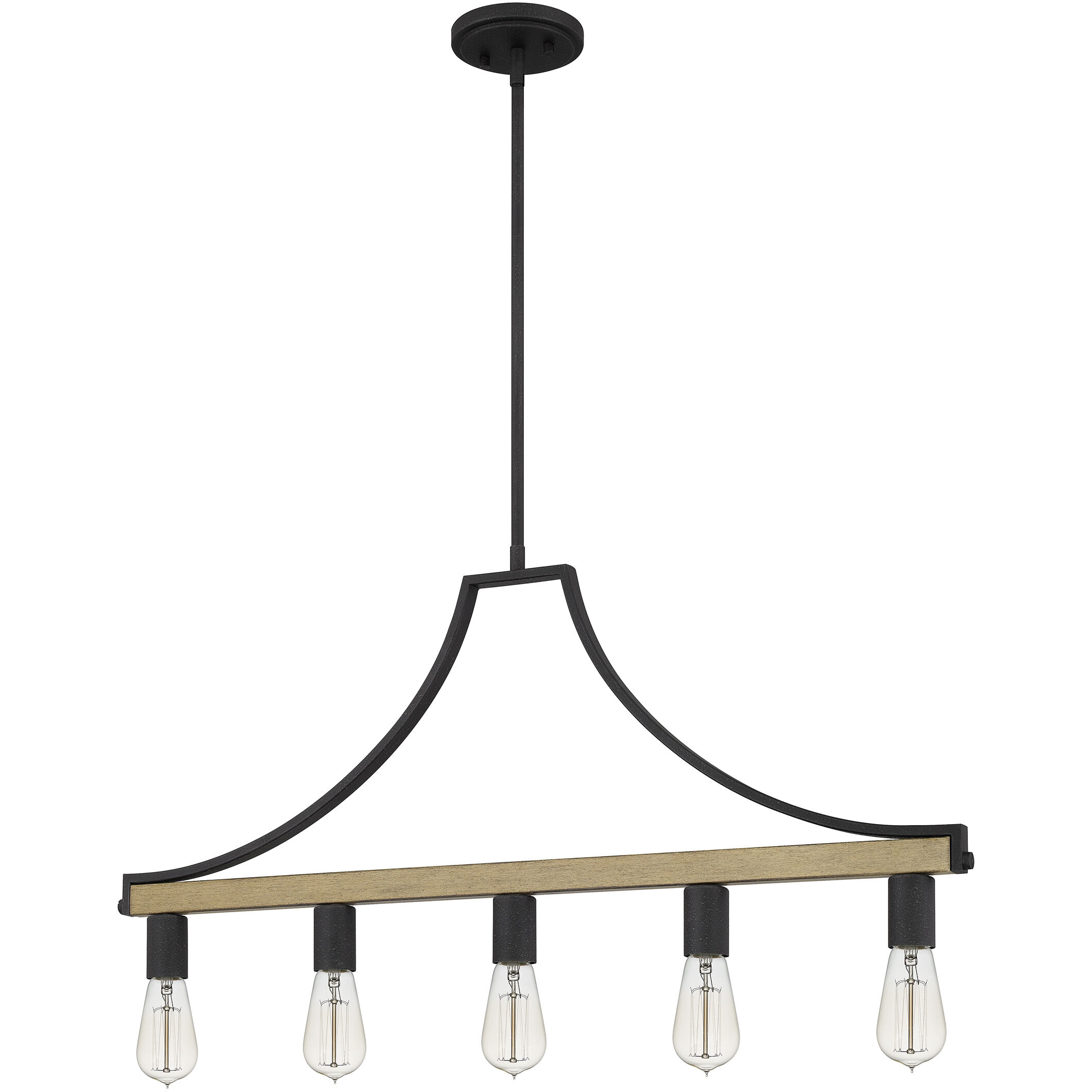 Colombes 5 Light 34 inch Grey Ash Chandelier Ceiling Light