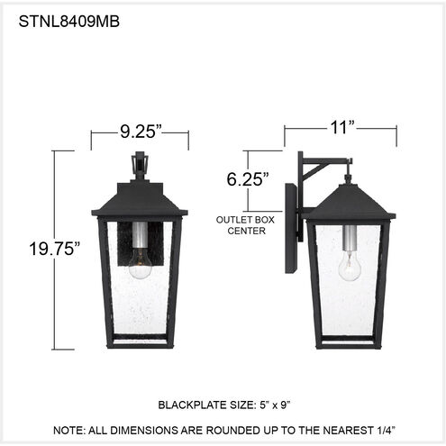 Stoneleigh 1 Light 20 inch Mottled Black Outdoor Wall Lantern