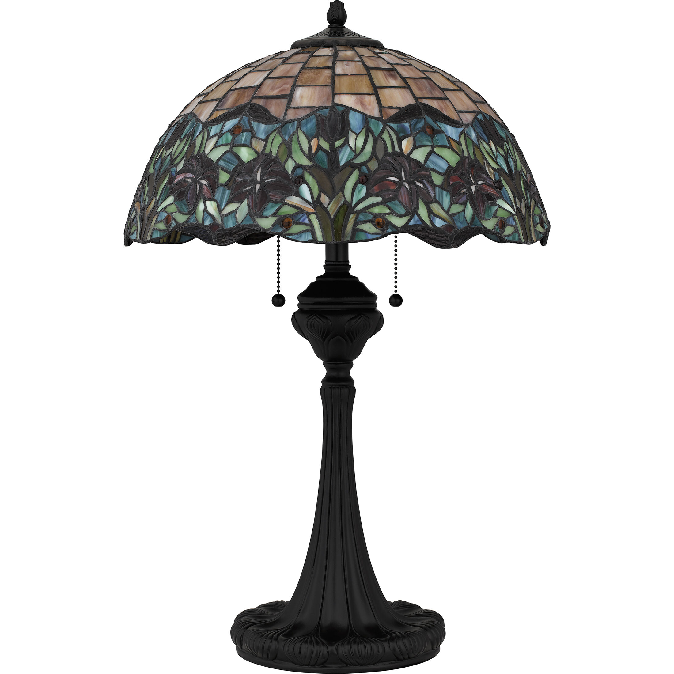 Venice 27.5 inch 100.00 watt Matte Black Table Lamp Portable Light, Tiffany