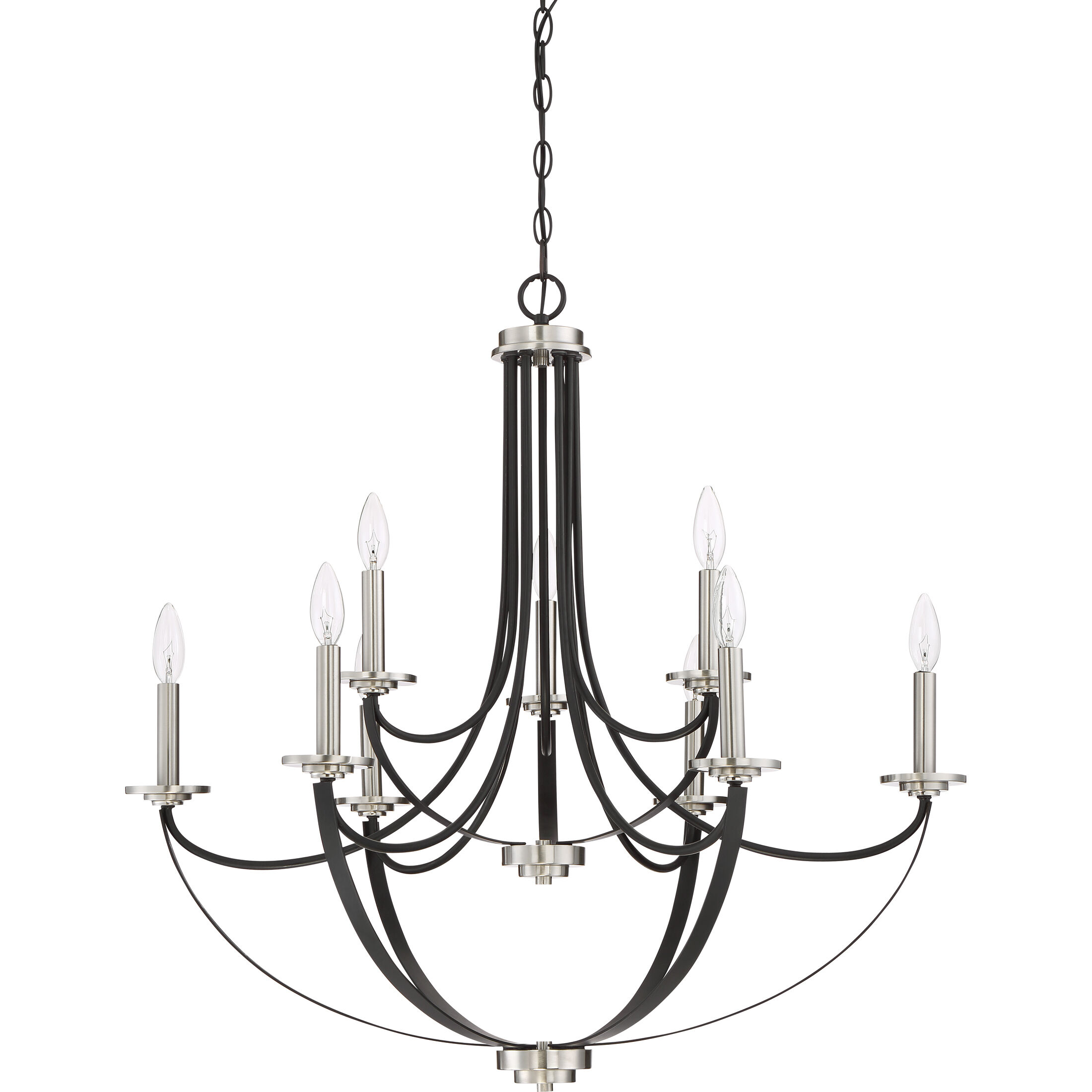 Alana 9 Light 32 inch Mystic Black Chandelier Ceiling Light, Two Tier