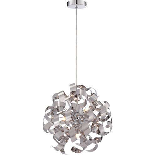 Ribbons 5 Light 17 inch Polished Chrome Pendant Ceiling Light