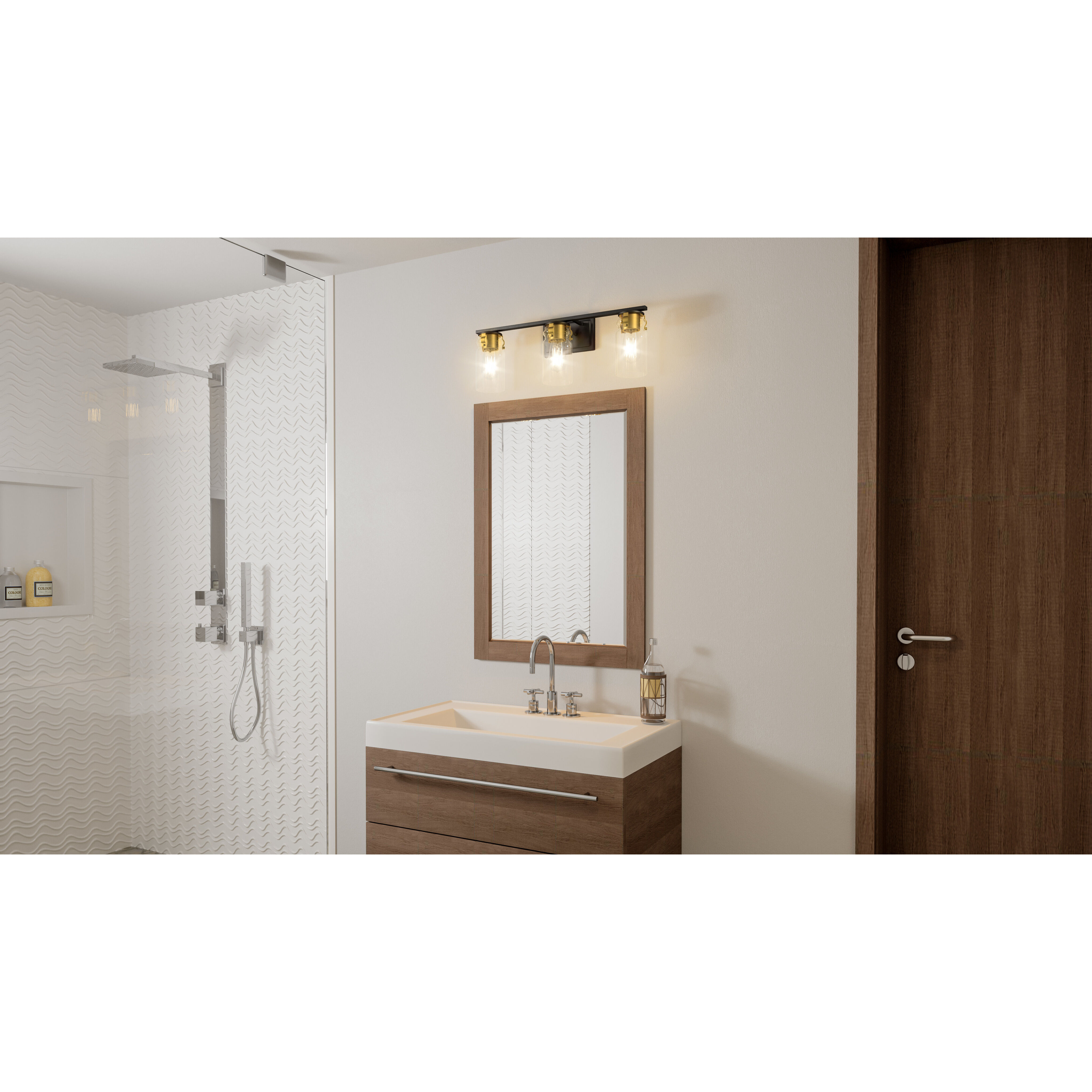 Quoizel KEE8624MBK Keesey 3 Light 24 inch Matte Black Bath