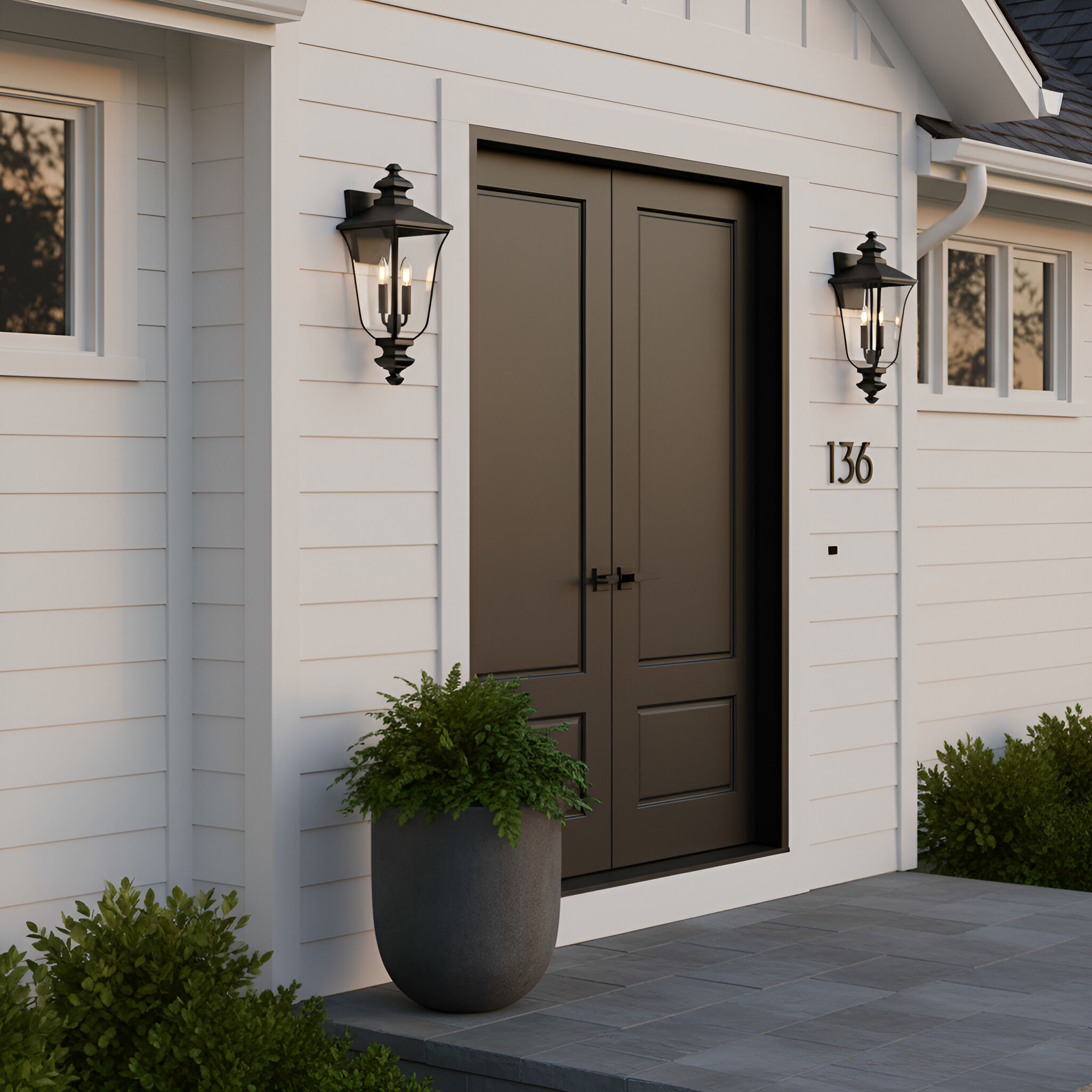 Farley 2 Light 20 inch Matte Black Outdoor Wall Lantern