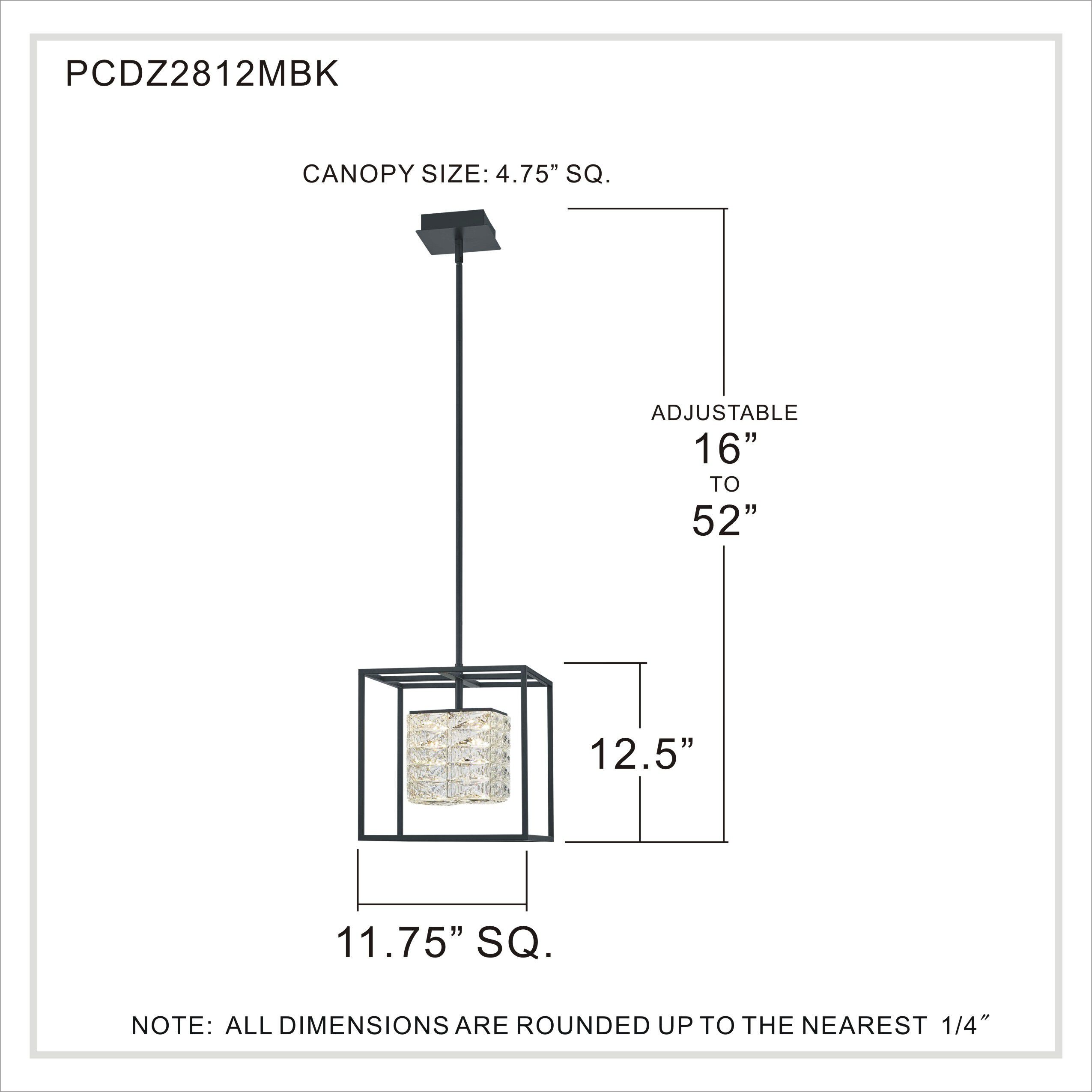 Dazzle LED 12 inch Matte Black Pendant Ceiling Light