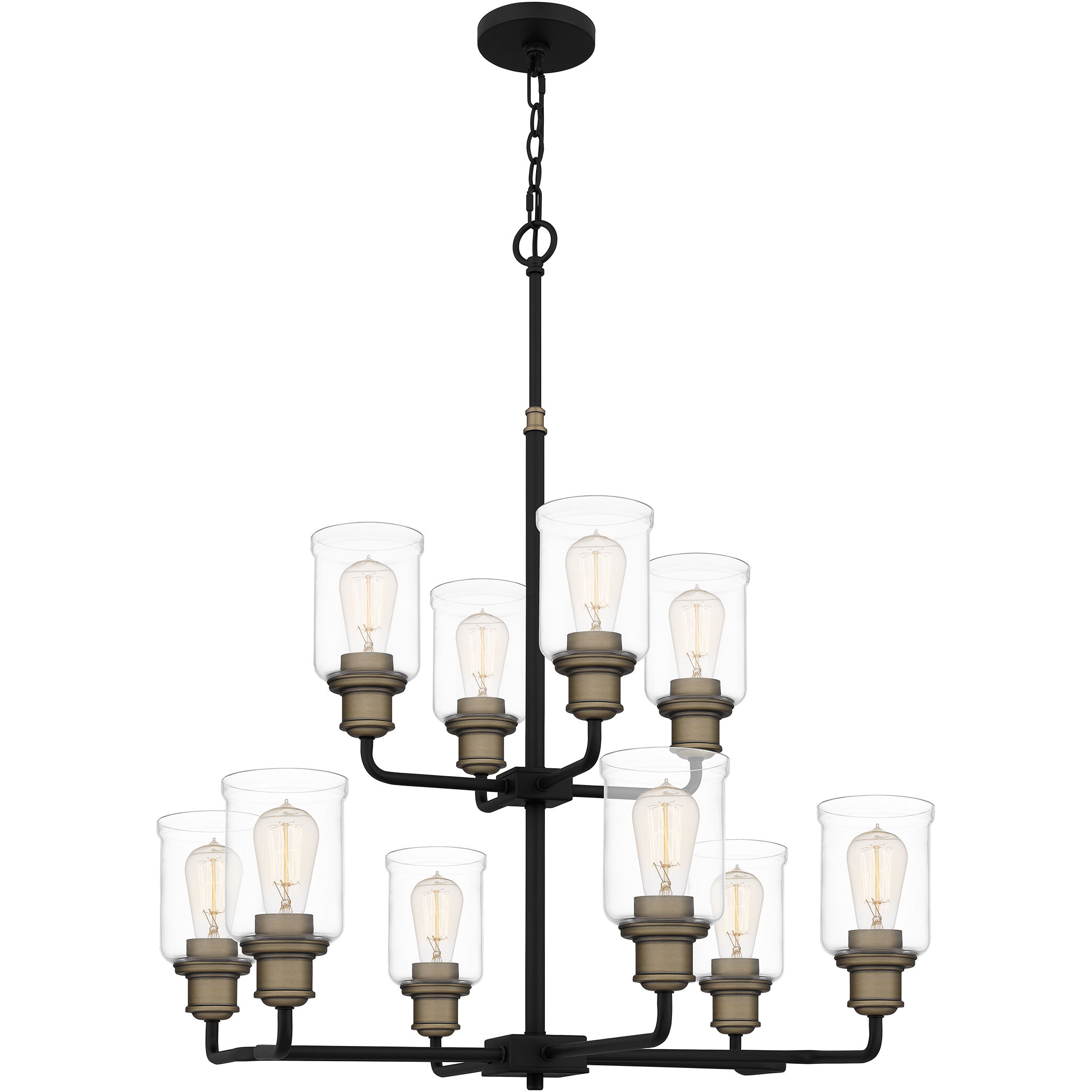 Cox 10 Light 30 inch Matte Black Chandelier Ceiling Light