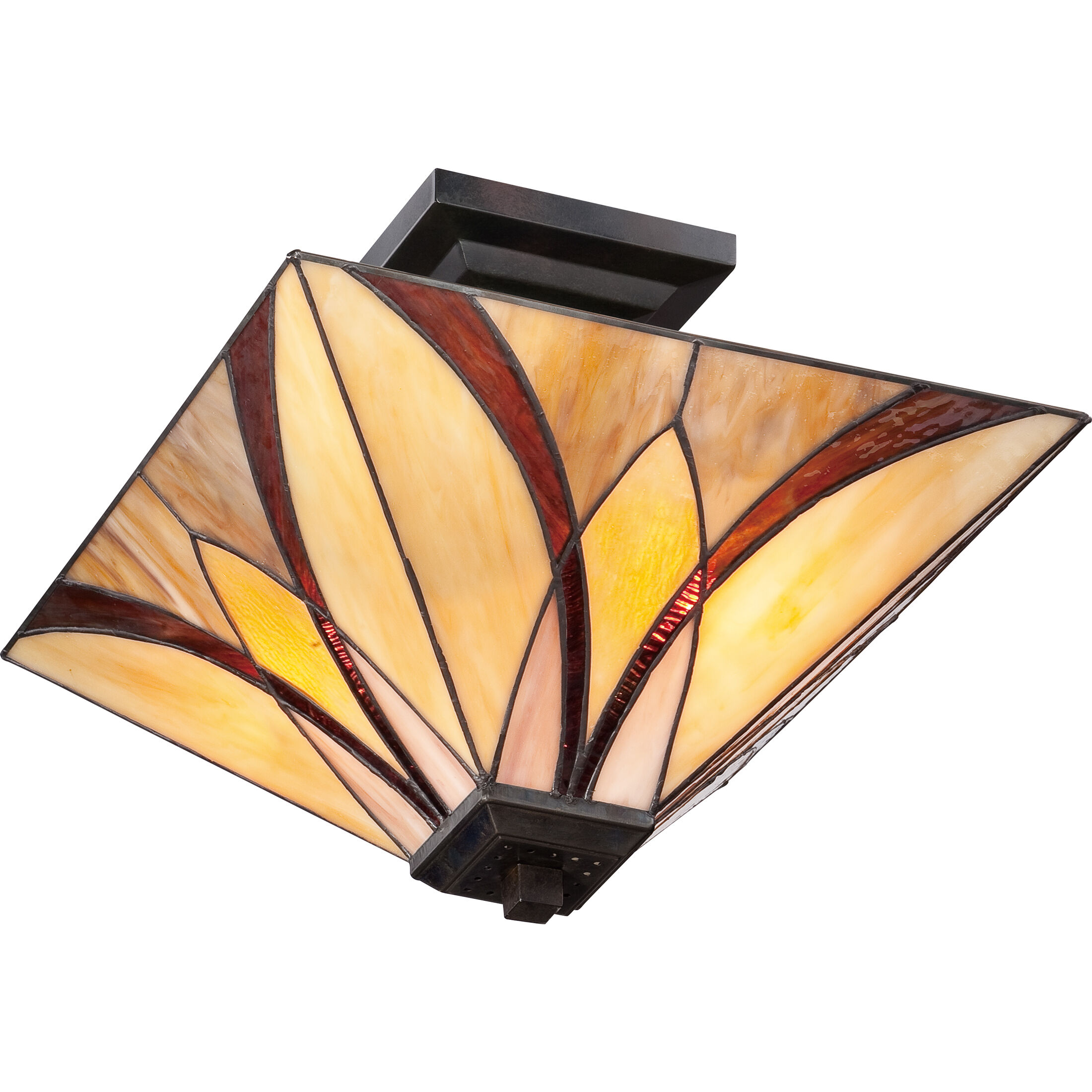 Asheville 2 Light 14 inch Valiant Bronze Semi-Flush Mount Ceiling Light, Naturals