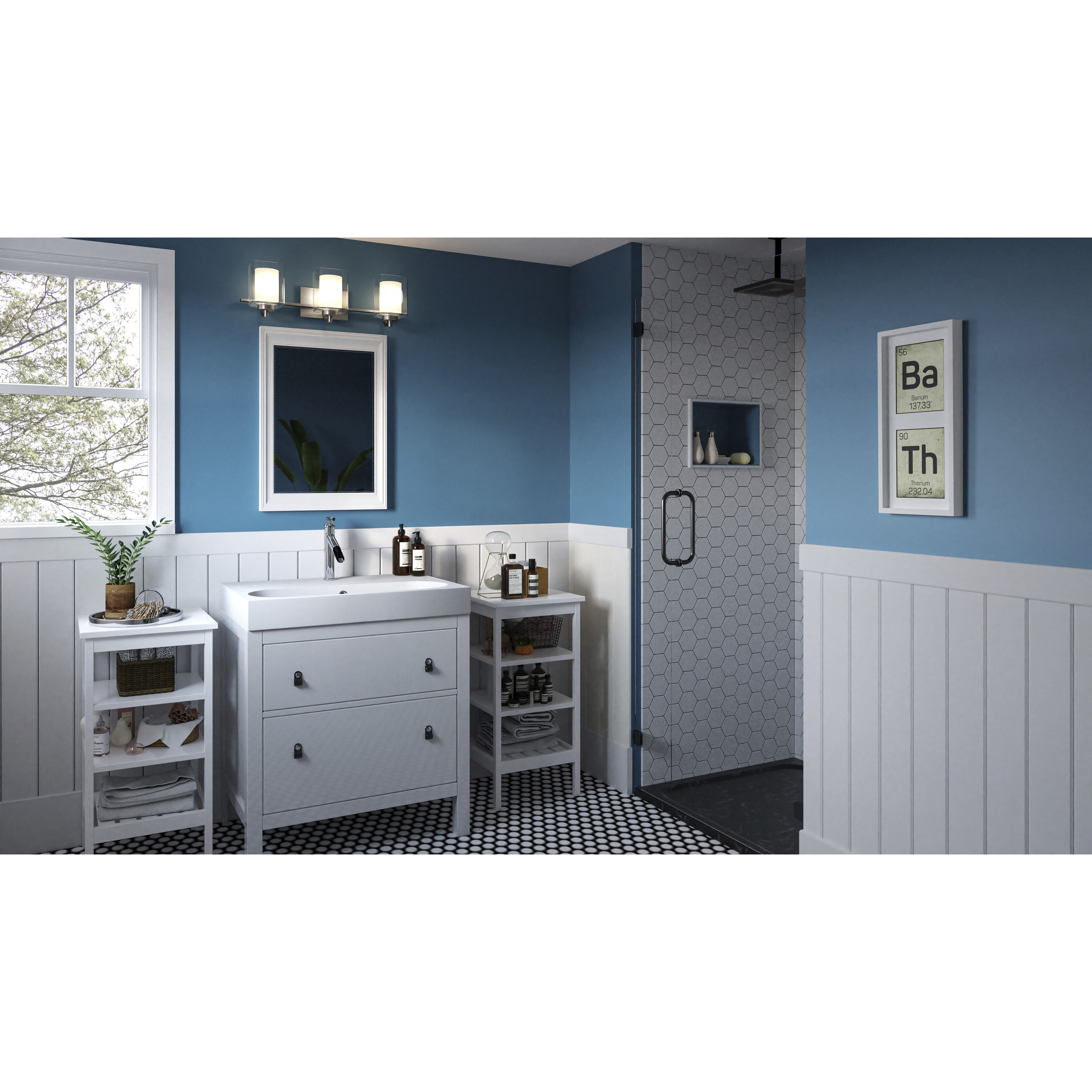 Kolt 3 Light 26 inch Brushed Nickel Bath Light Wall Light