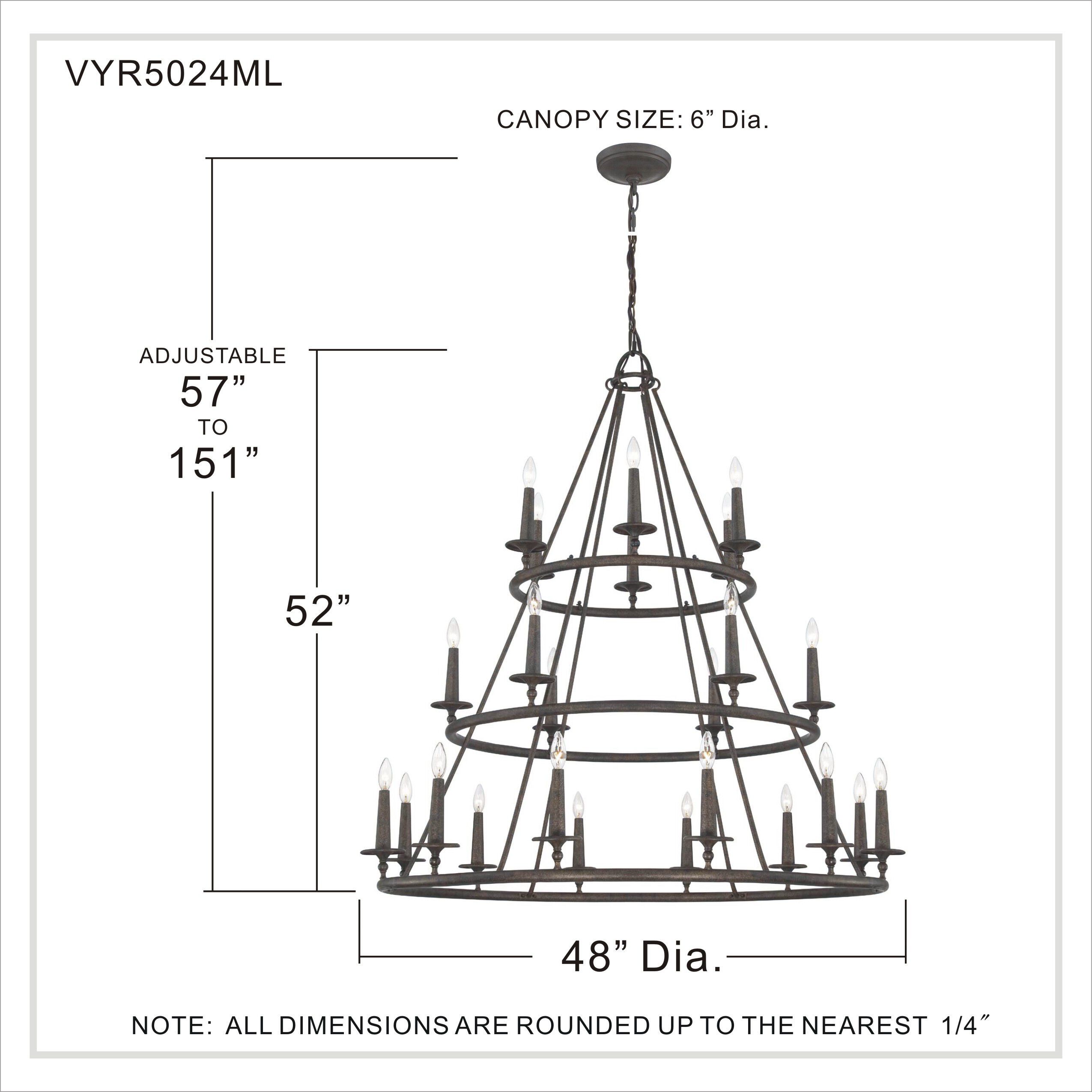Voyager 24 Light 48 inch Malaga Foyer Chandelier Ceiling Light