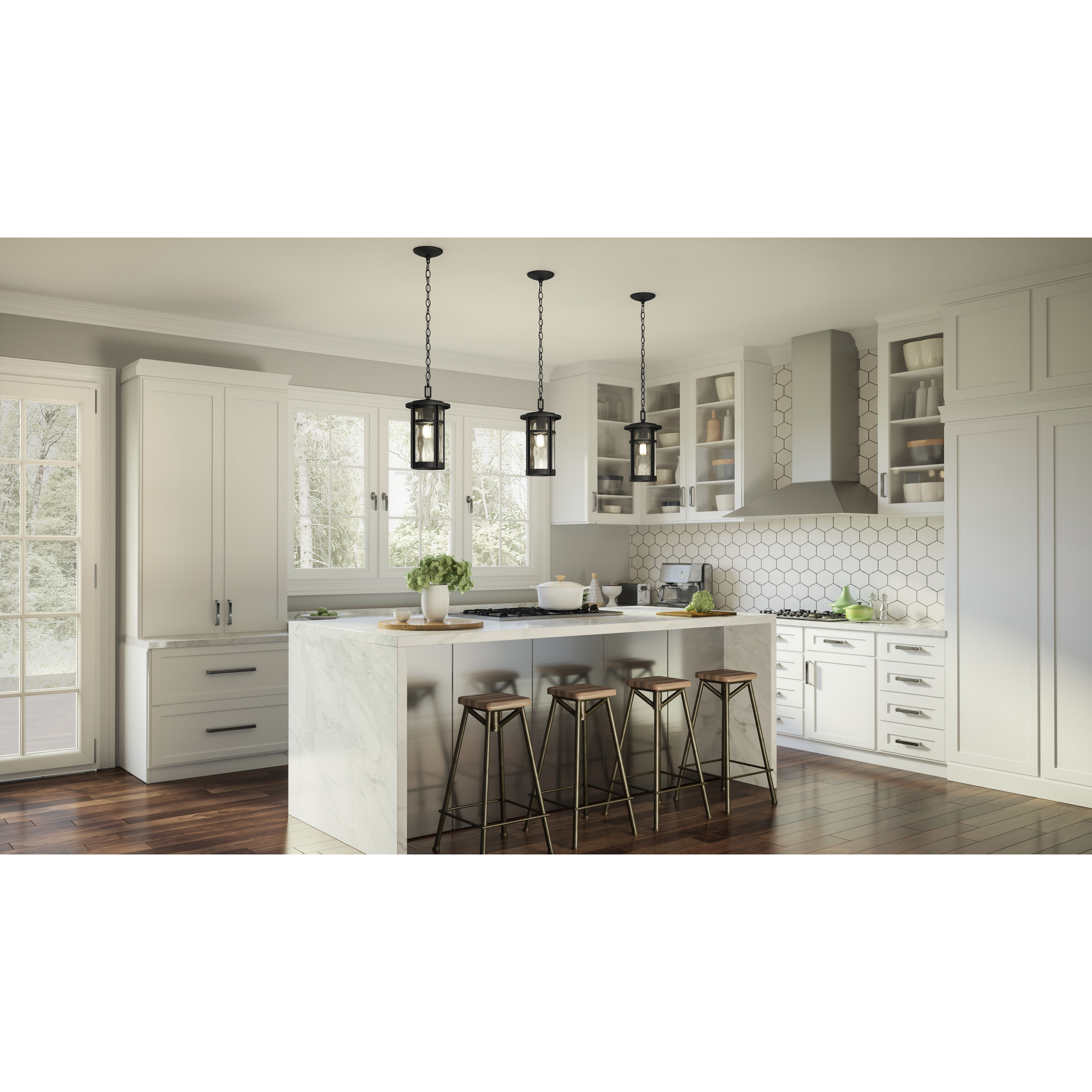 Uma 1 Light 8 inch Matte Black Mini Pendant Ceiling Light, Small