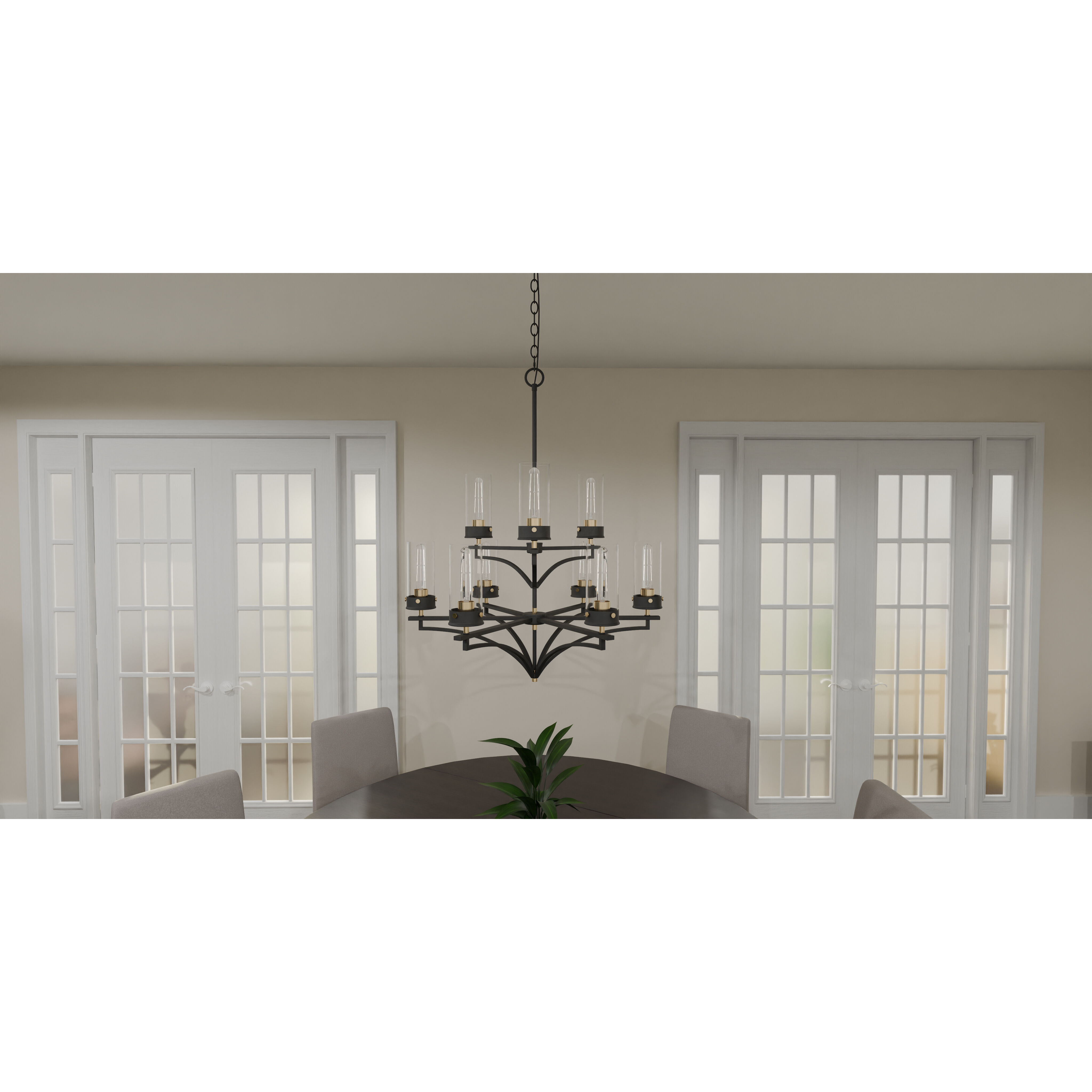Hillside 9 Light 31.75 inch Matte Black Chandelier Ceiling Light