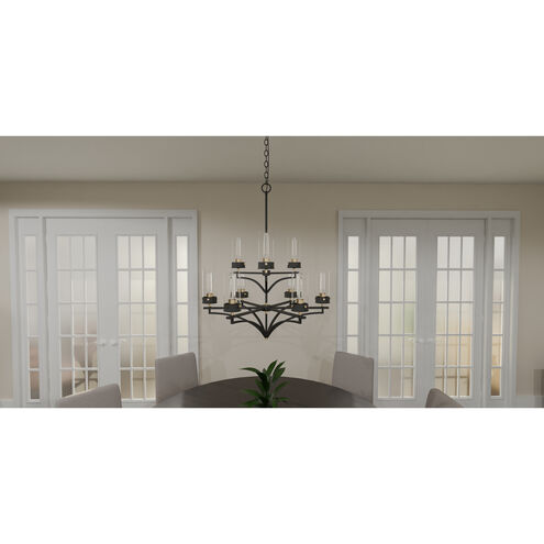 Hillside 9 Light 31.75 inch Matte Black Chandelier Ceiling Light