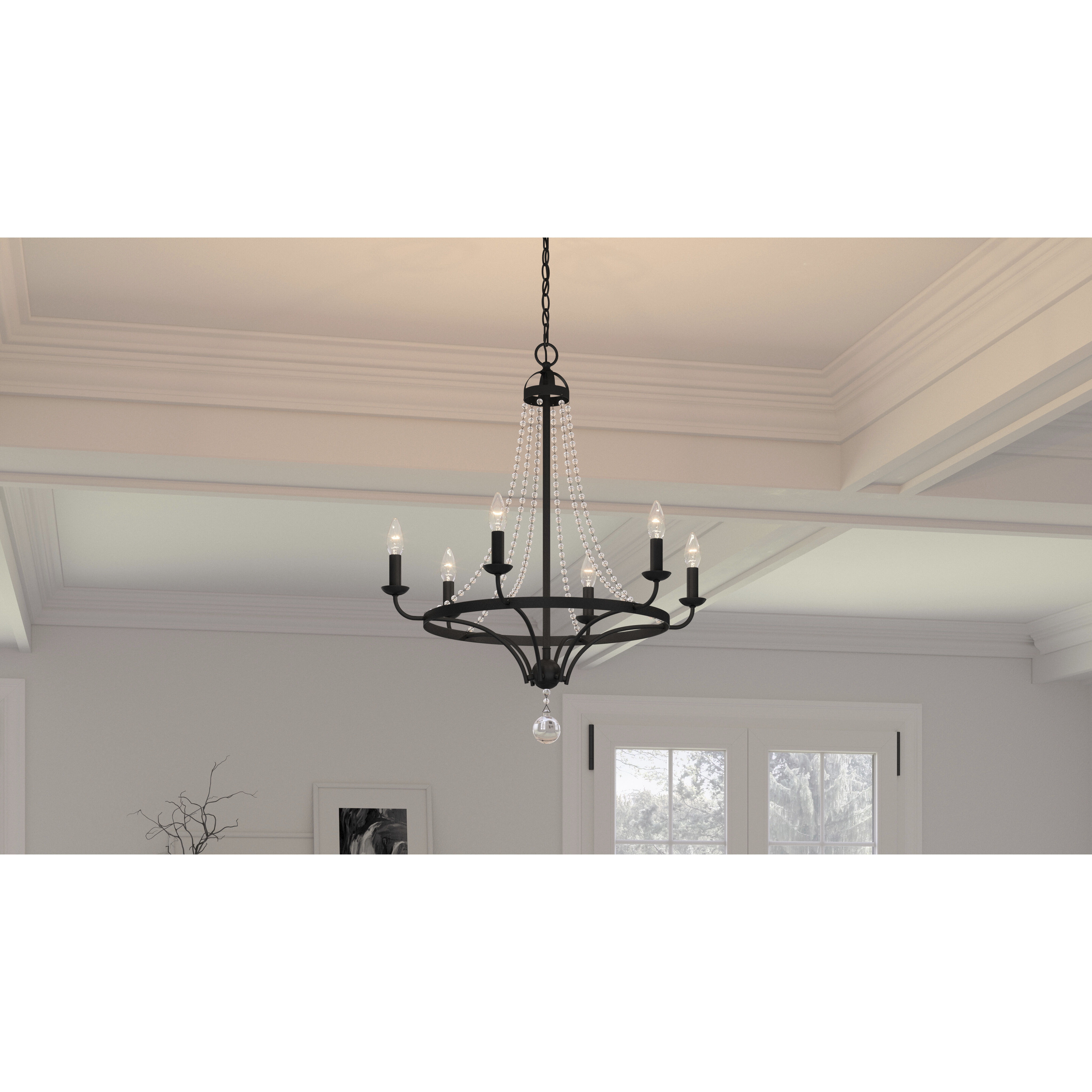 Adelaide 6 Light 26 inch Matte Black Chandelier Ceiling Light