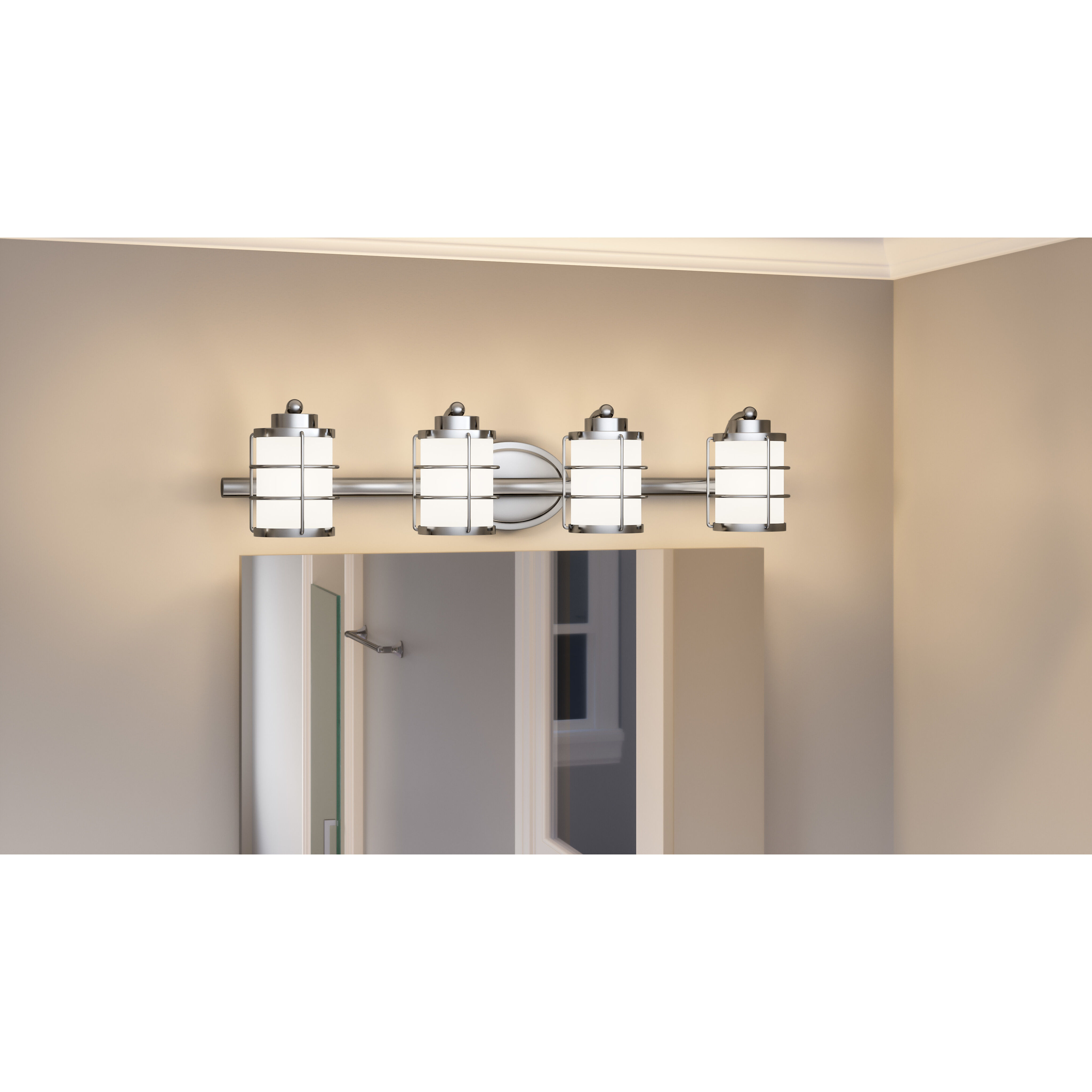 Hazlett 4 Light 31 inch Polished Chrome Bath Light Wall Light