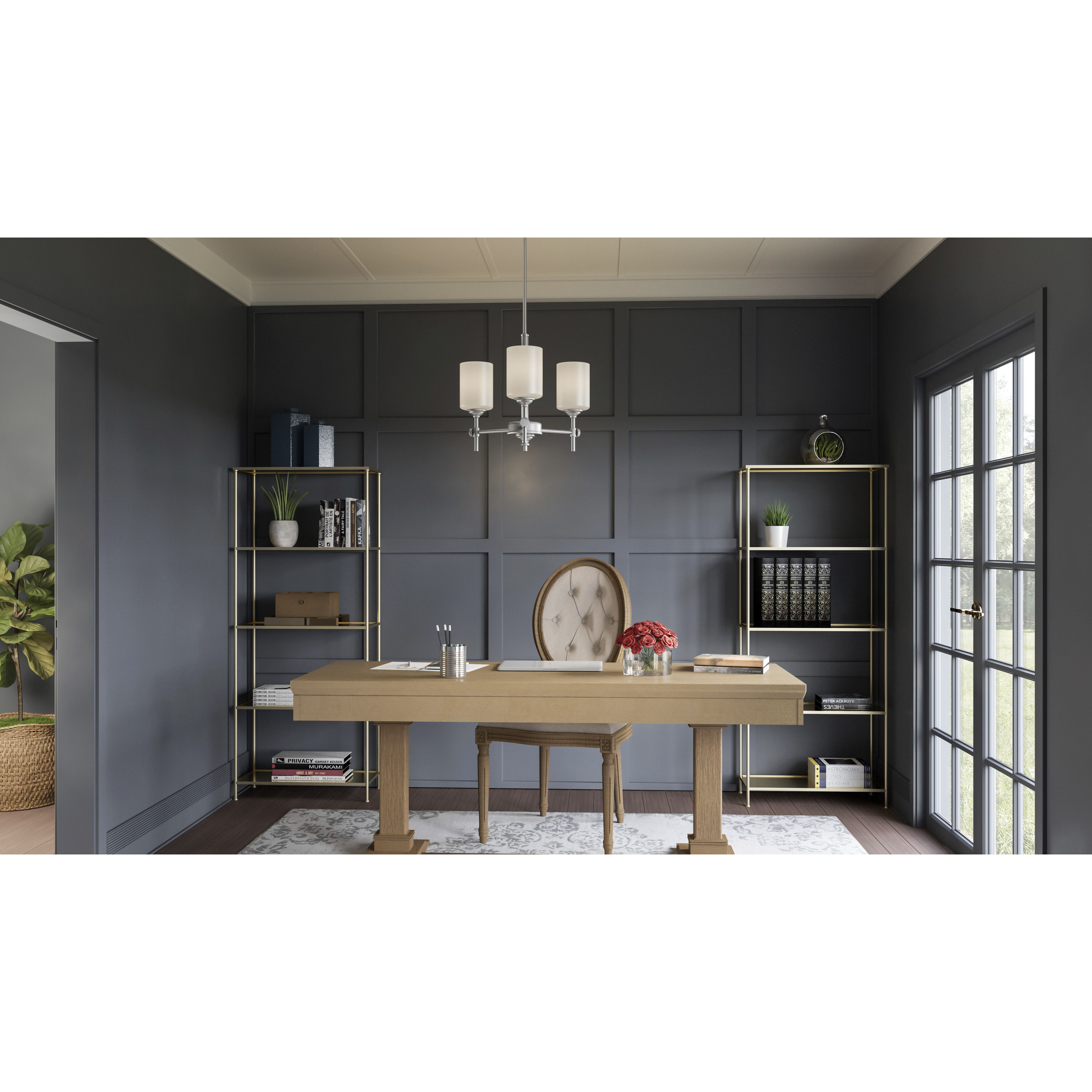 Aria 3 Light 17 inch Antique Polished Nickel Pendant Ceiling Light