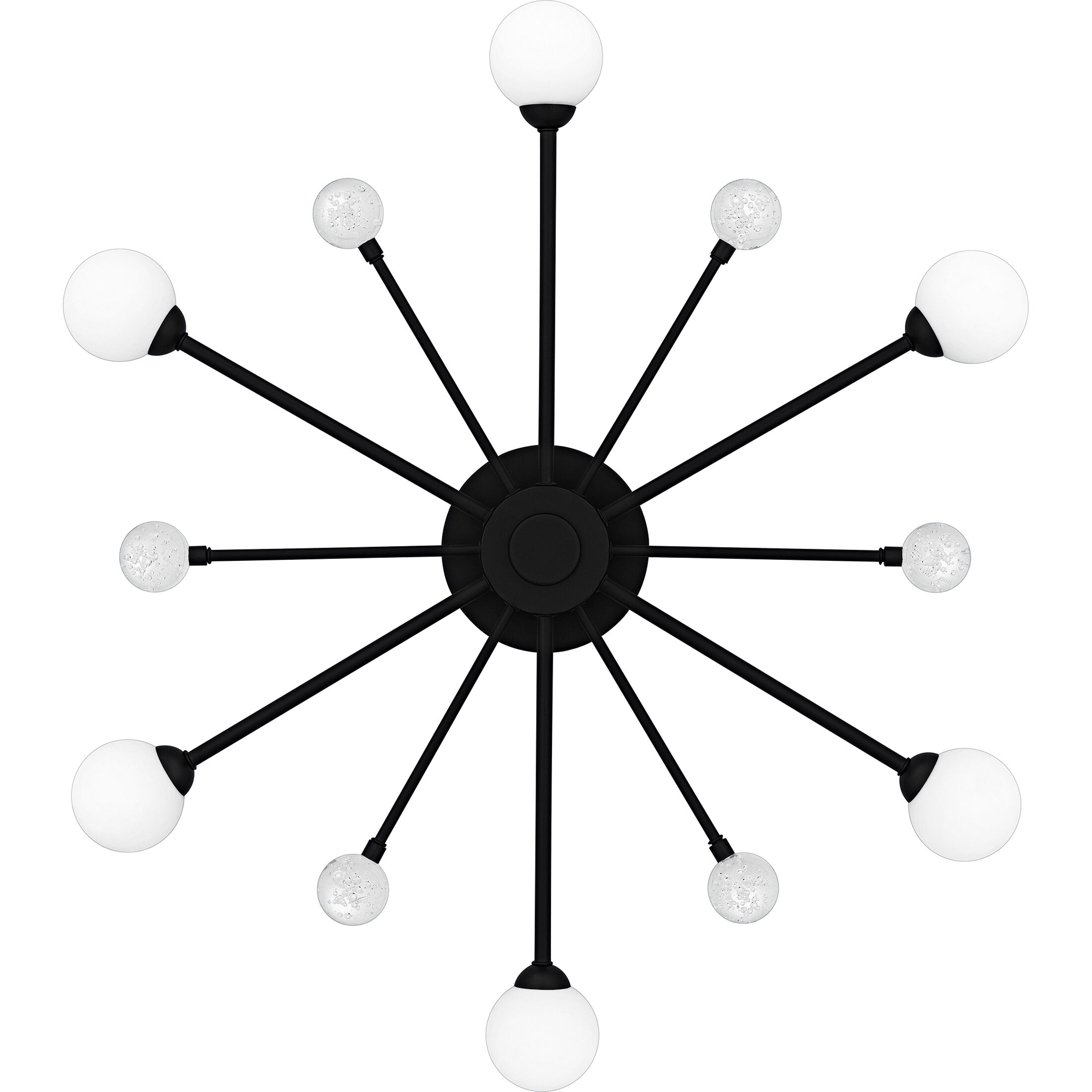 Combe 6 Light 30 inch Matte Black Semi-Flush Mount Ceiling Light, Extra Large