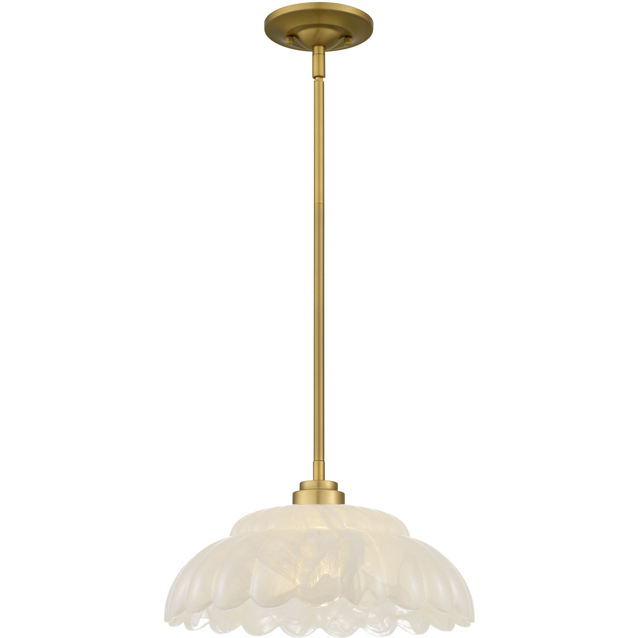 Whitecap 1 Light 14 inch Brushed Gold Pendant Ceiling Light
