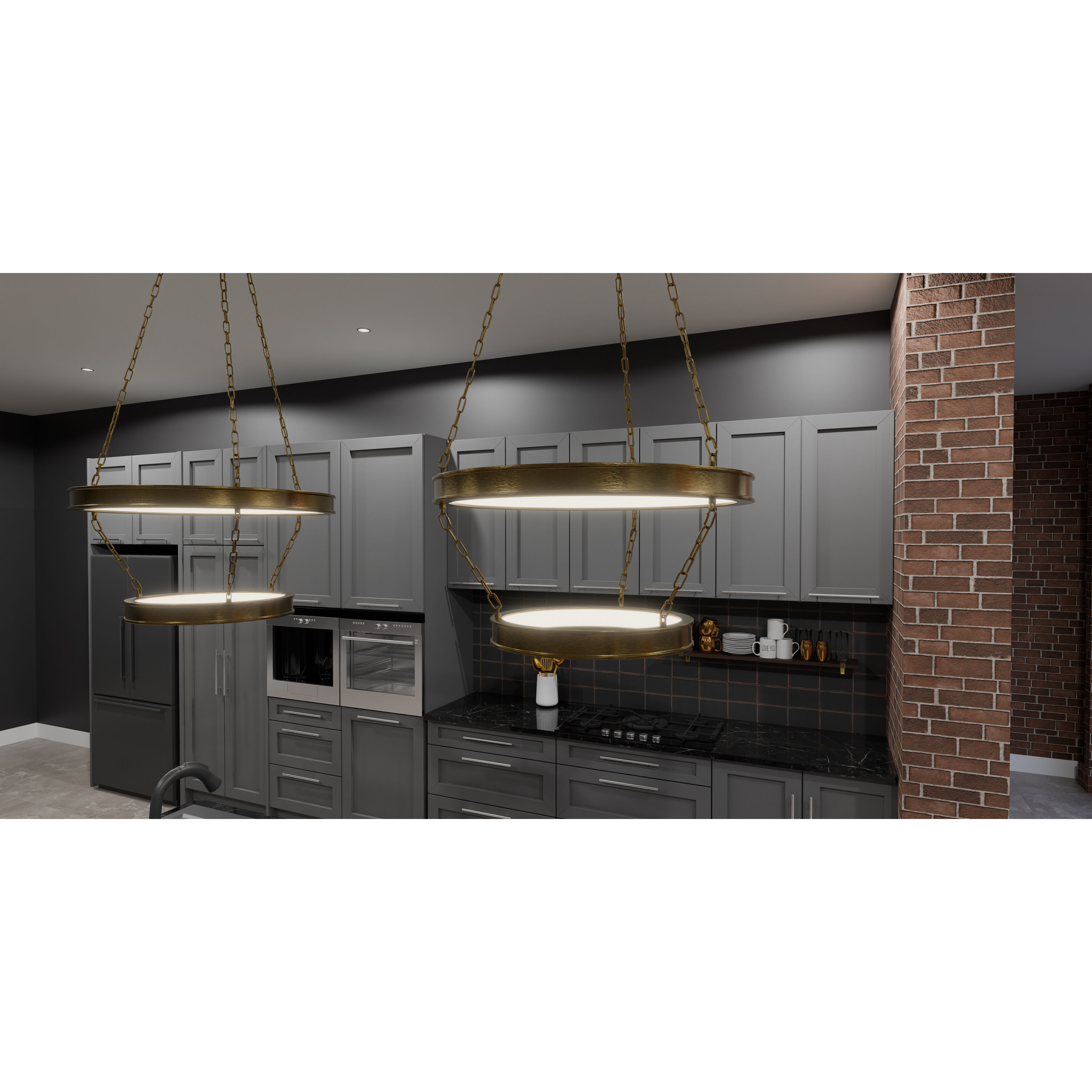 Ozara LED 27.5 inch Antique Brass Pendant Ceiling Light