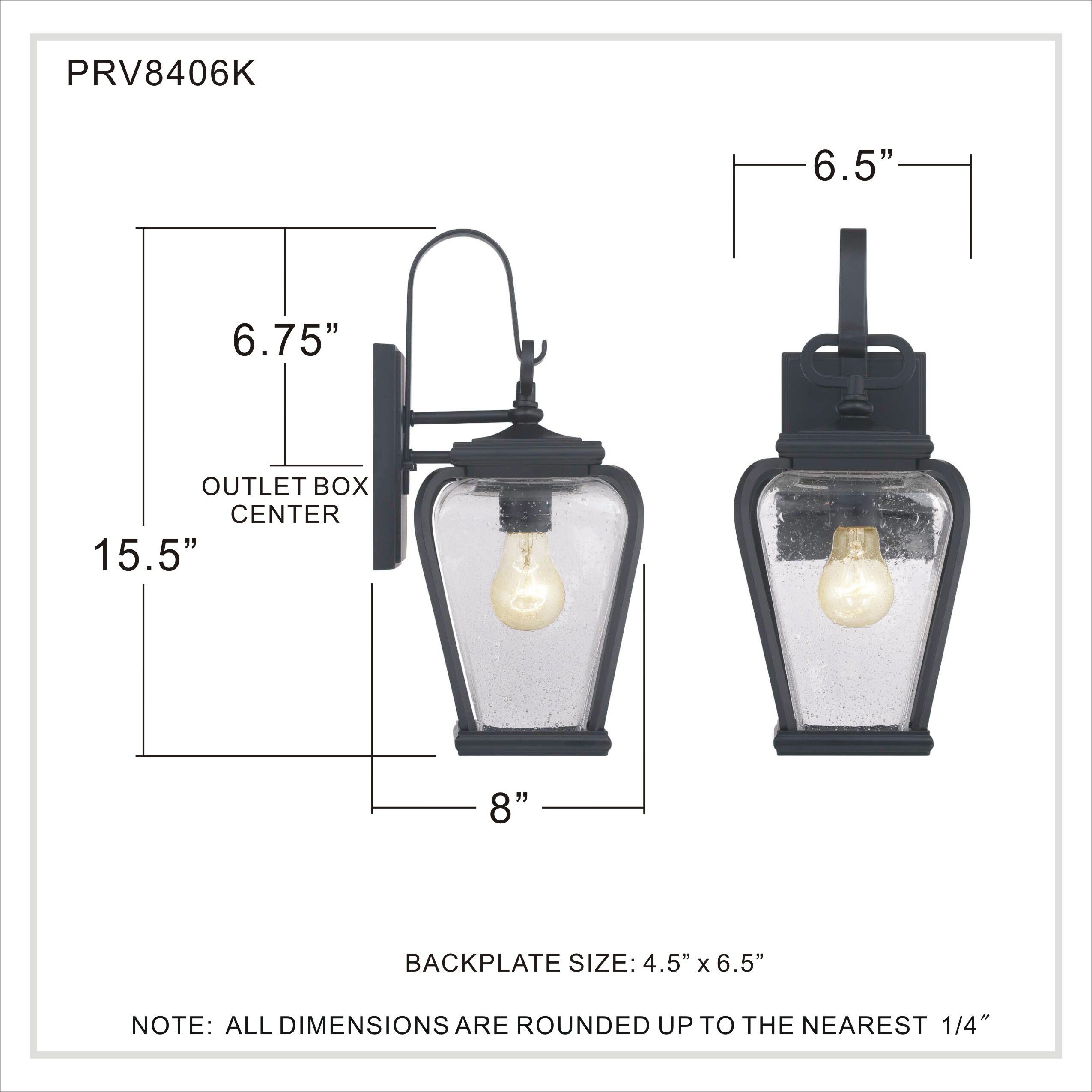 Province 1 Light 16 inch Mystic Black Outdoor Wall Lantern