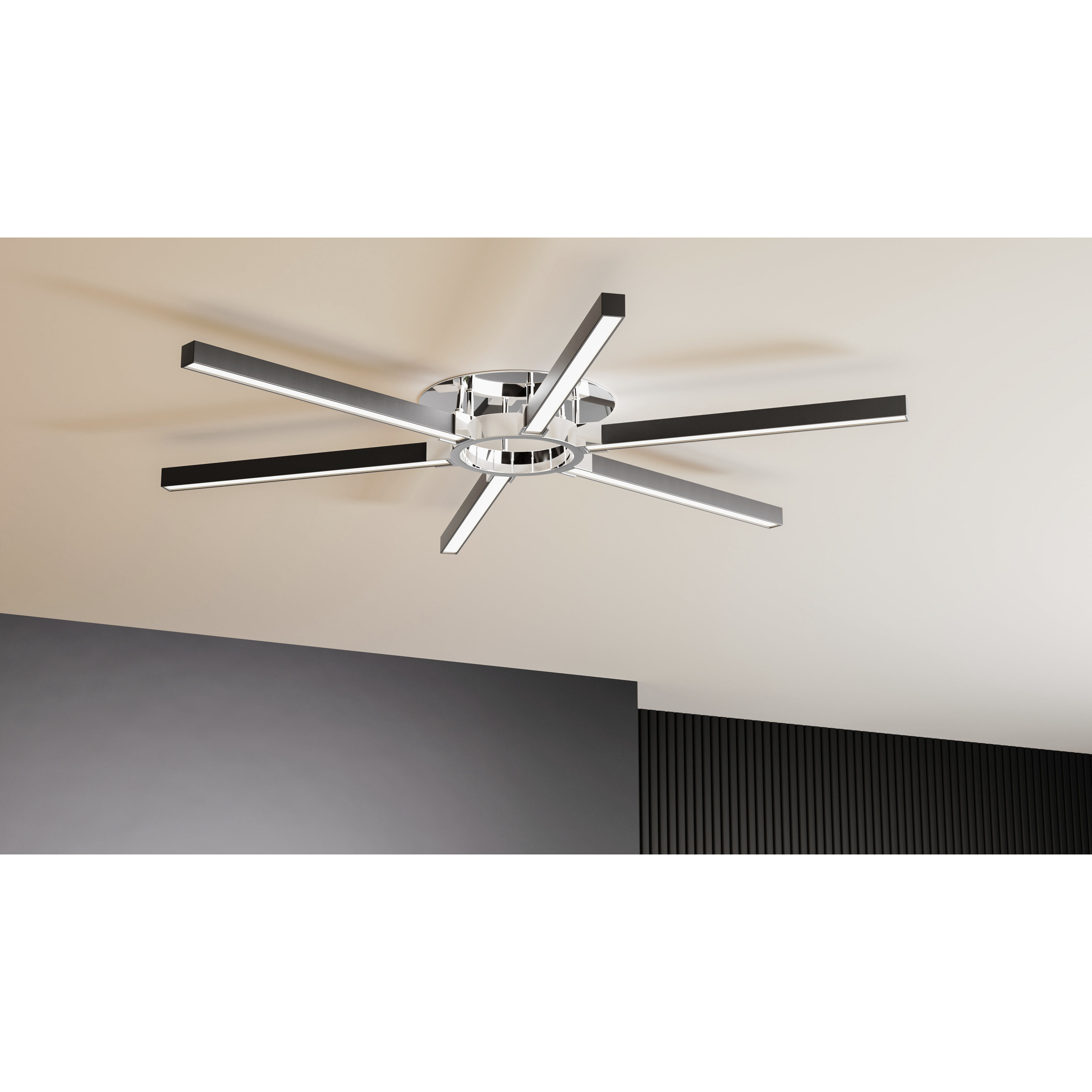 Zealand LED 36 inch Polished Chrome Semi-Flush Mount Ceiling Light, Extra Large