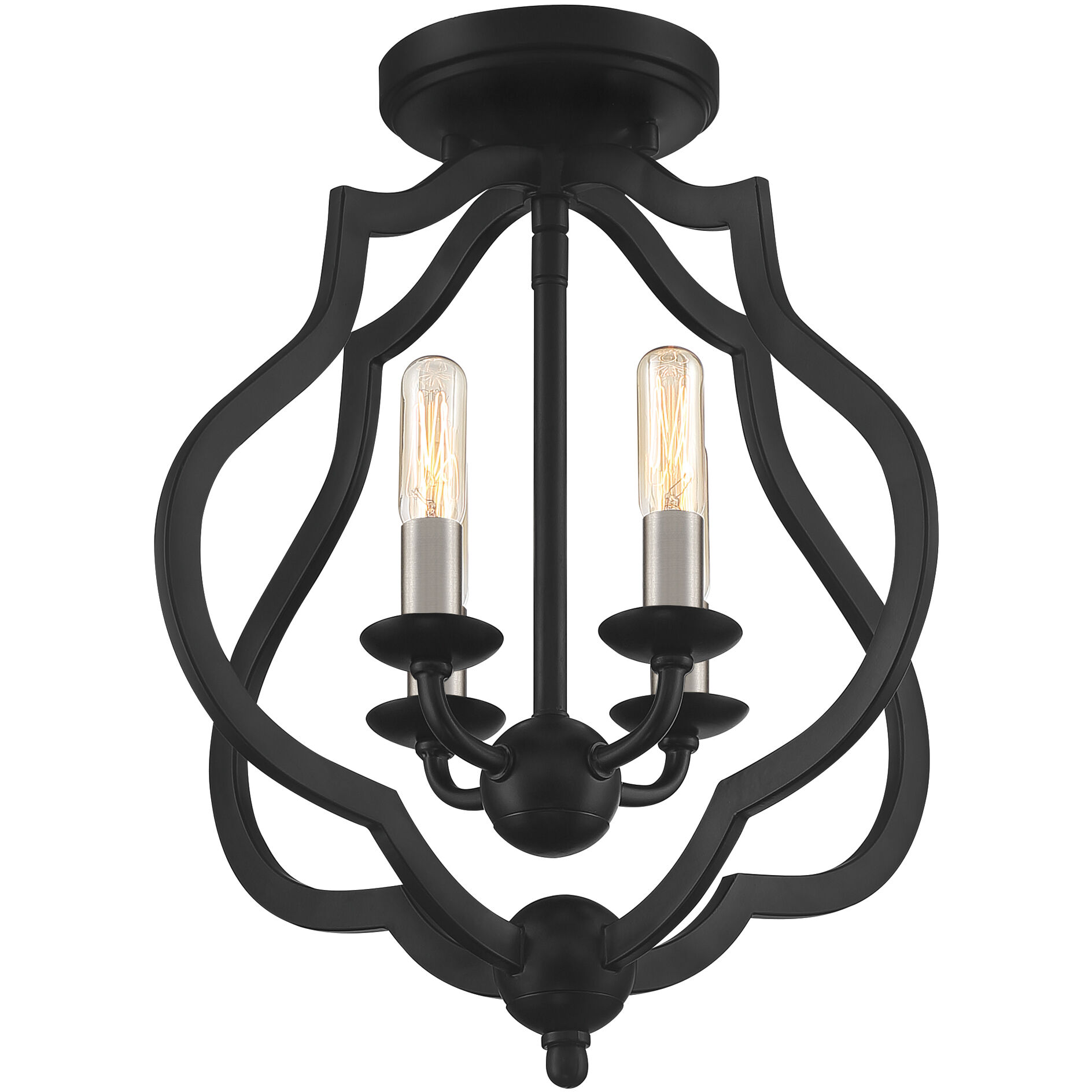 O'Keefe 4 Light 15 inch Matte Black Semi-Flush Mount Ceiling Light