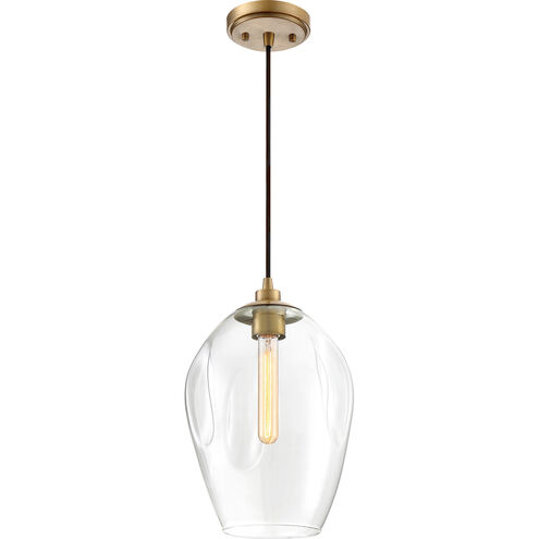 Nostalgia 1 Light 10 inch Weathered Brass Mini Pendant Ceiling Light