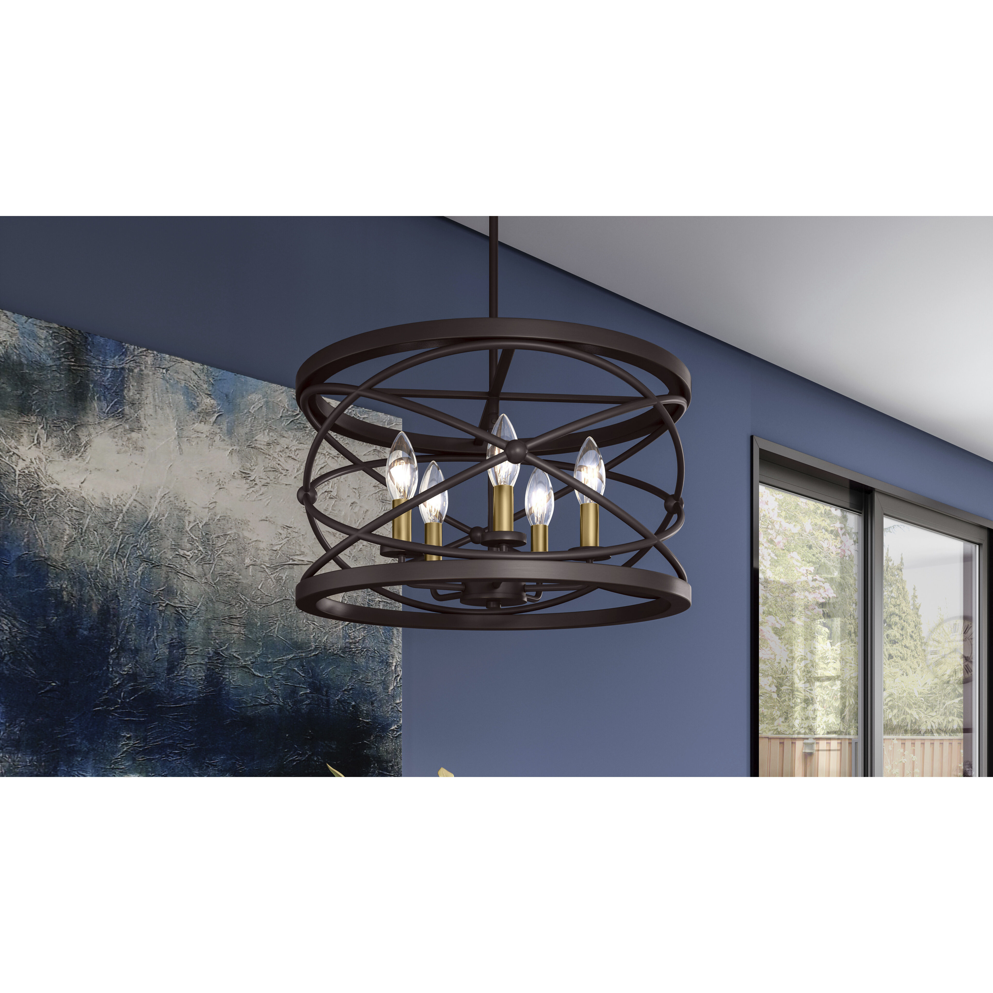 Potts 5 Light 19 inch Palladian Bronze Pendant Ceiling Light