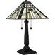 Tiffany 23 inch 75.00 watt Matte Black Table Lamp Portable Light