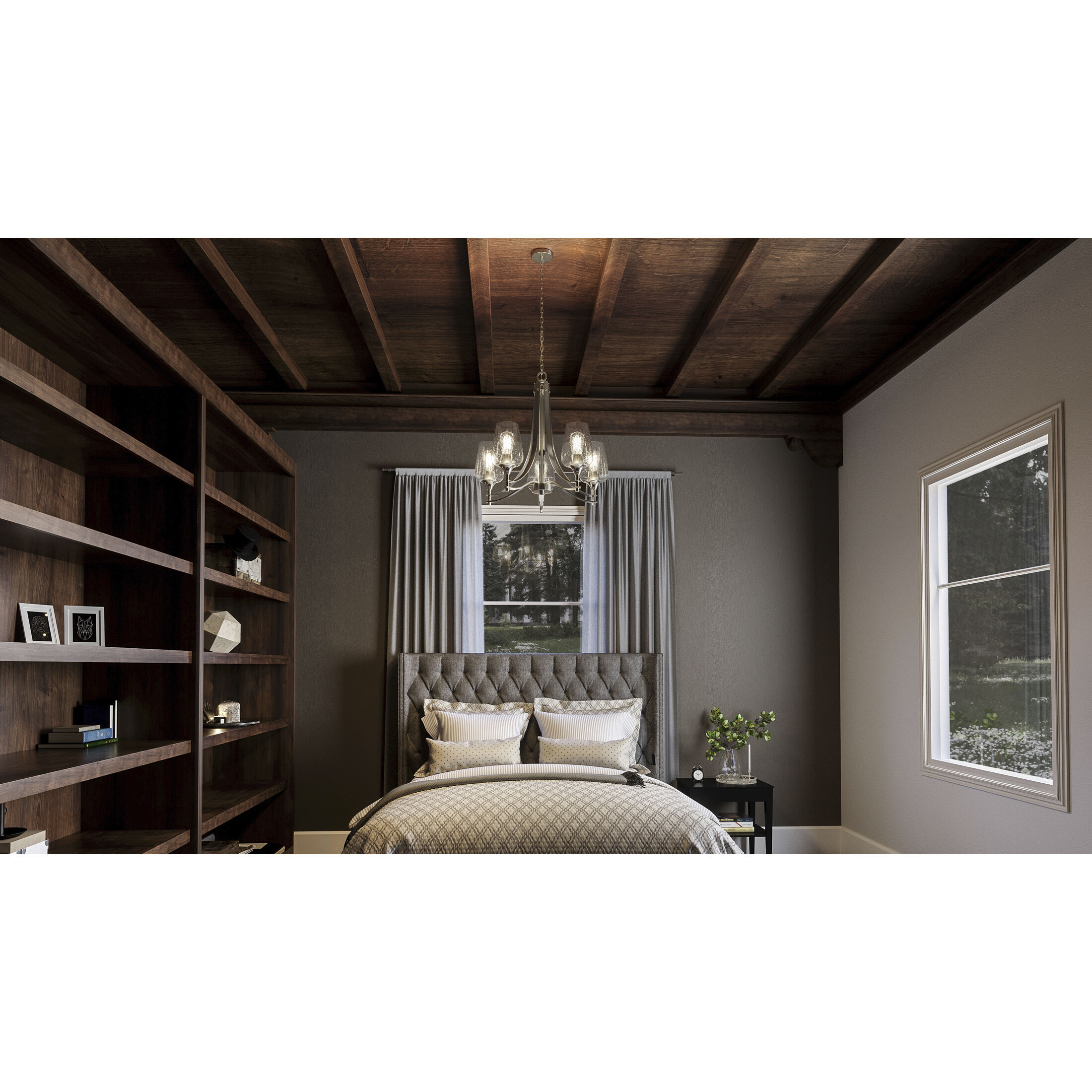 Towne 5 Light 25 inch Brushed Nickel Chandelier Ceiling Light