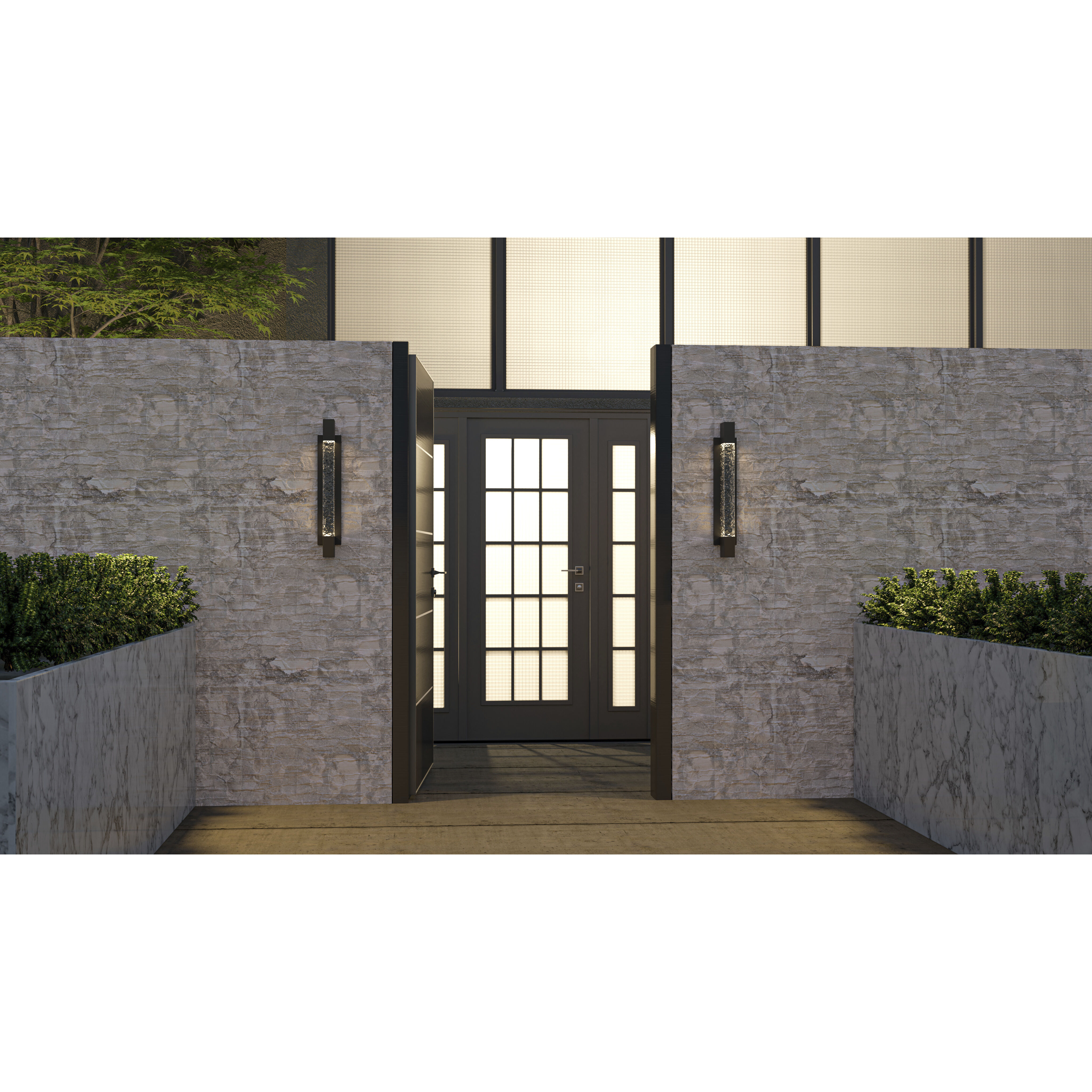 Solace LED 24 inch Matte Black Outdoor Wall Lantern, Large