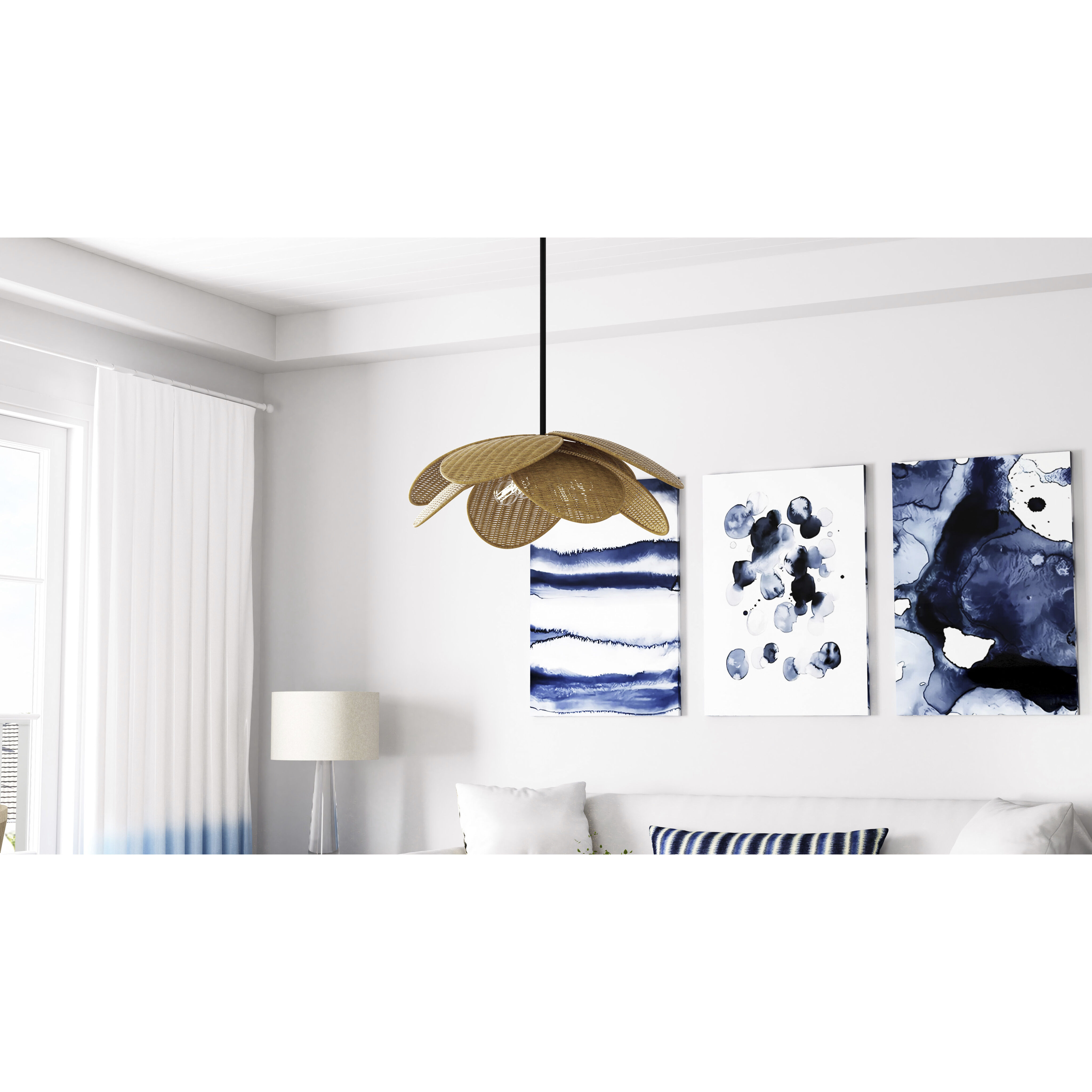 Willa 4 Light 30 inch Matte Black Pendant Ceiling Light