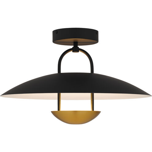 Bingham LED 18 inch Matte Black Semi-Flush Mount Ceiling Light, Large