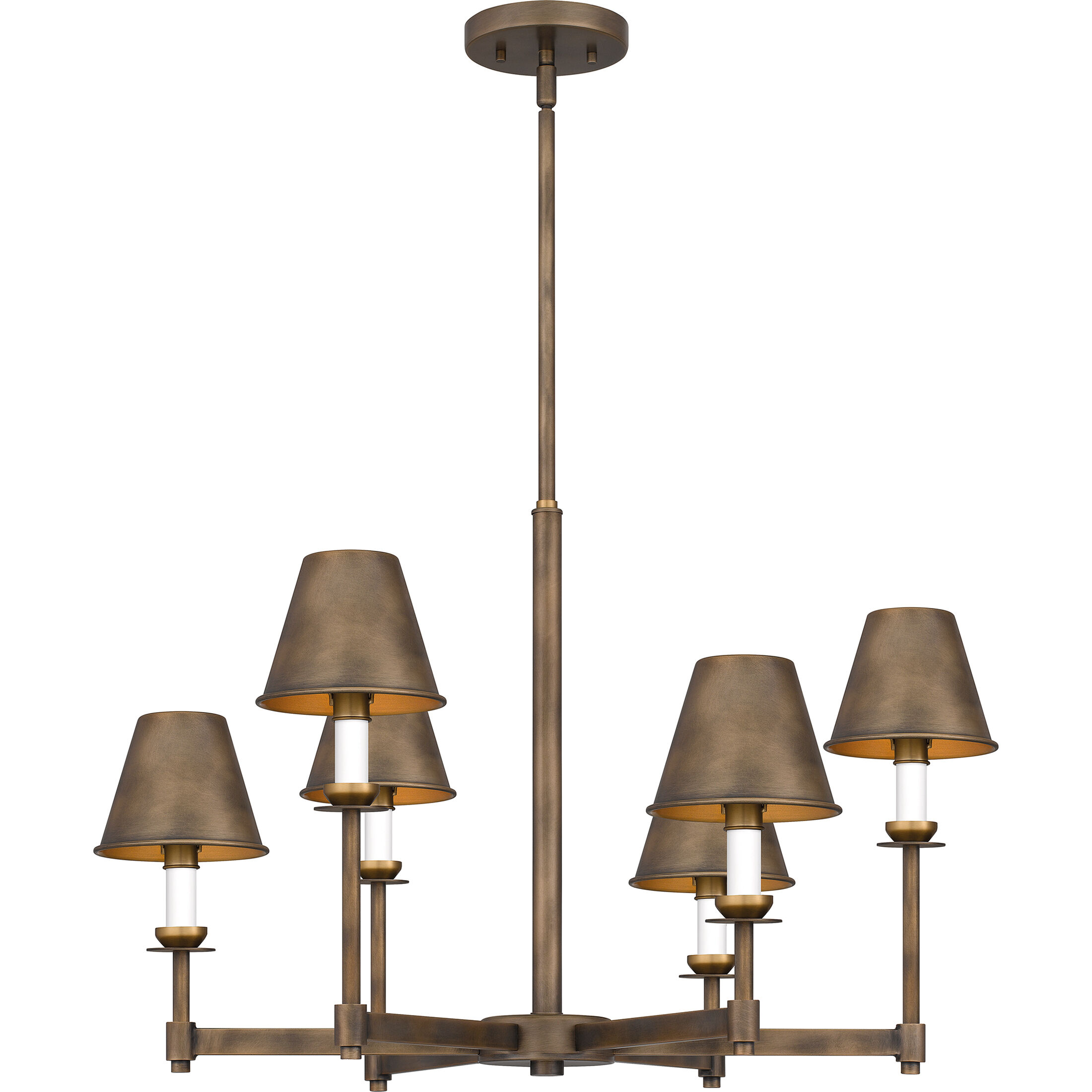 Cross 6 Light 26 inch Statuary Bronze Chandelier Ceiling Light