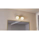 Spherical 2 Light 14.5 inch Aged Brass Bath Light Wall Light, Medium