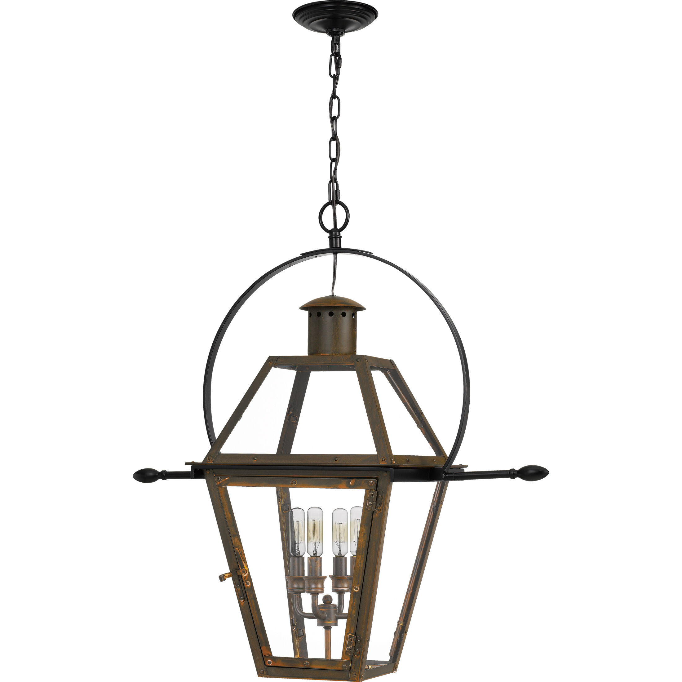 Rue De Royal 4 Light 27.5 inch Industrial Bronze Pendant Ceiling Light