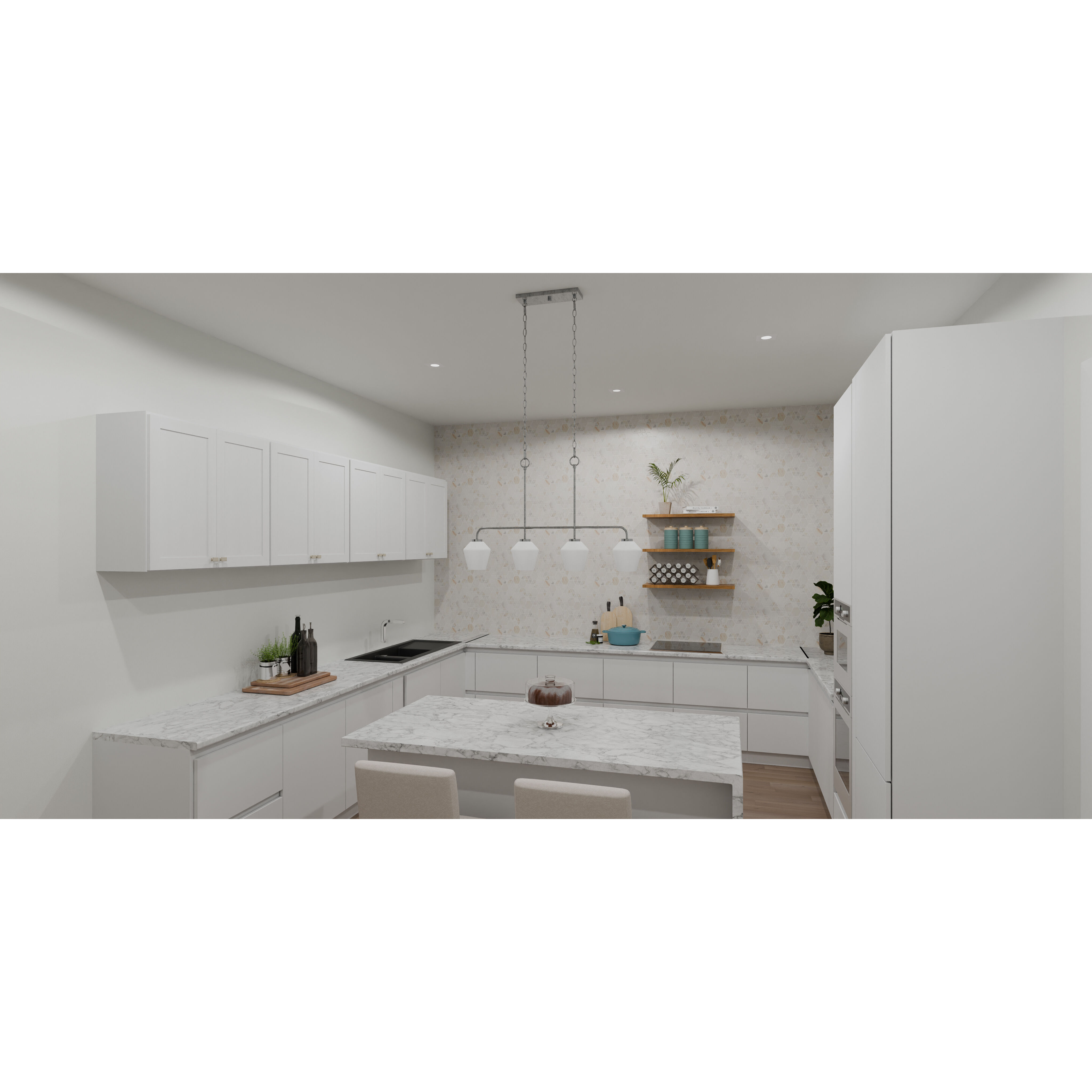 Nielson 4 Light 36 inch Brushed Nickel Island Light Ceiling Light, Medium