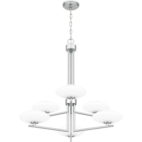 Chenal 6 Light 29 inch Polished Chrome Chandelier Ceiling Light