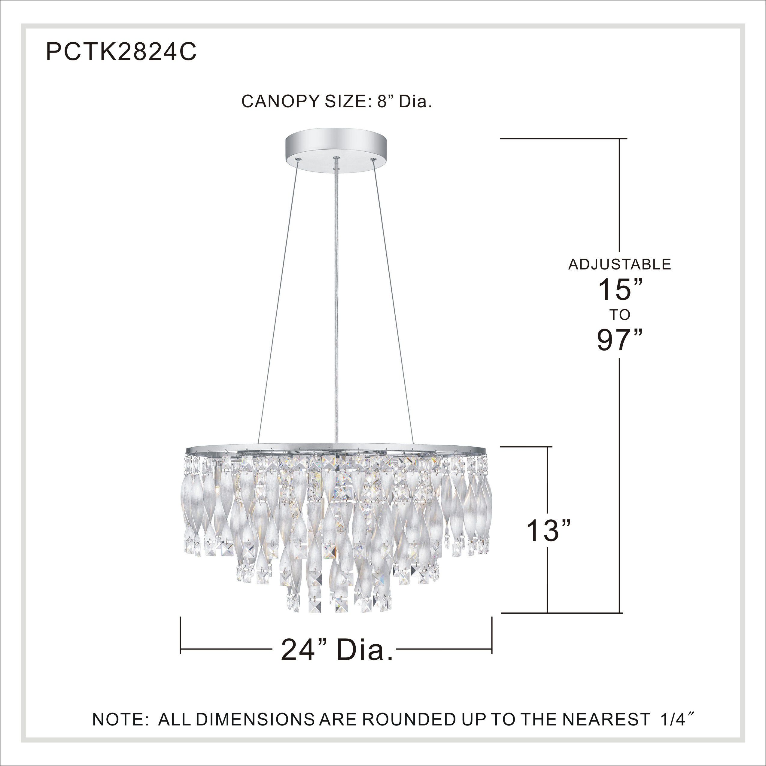 Twinkle 6 Light 24 inch Polished Chrome Pendant Ceiling Light