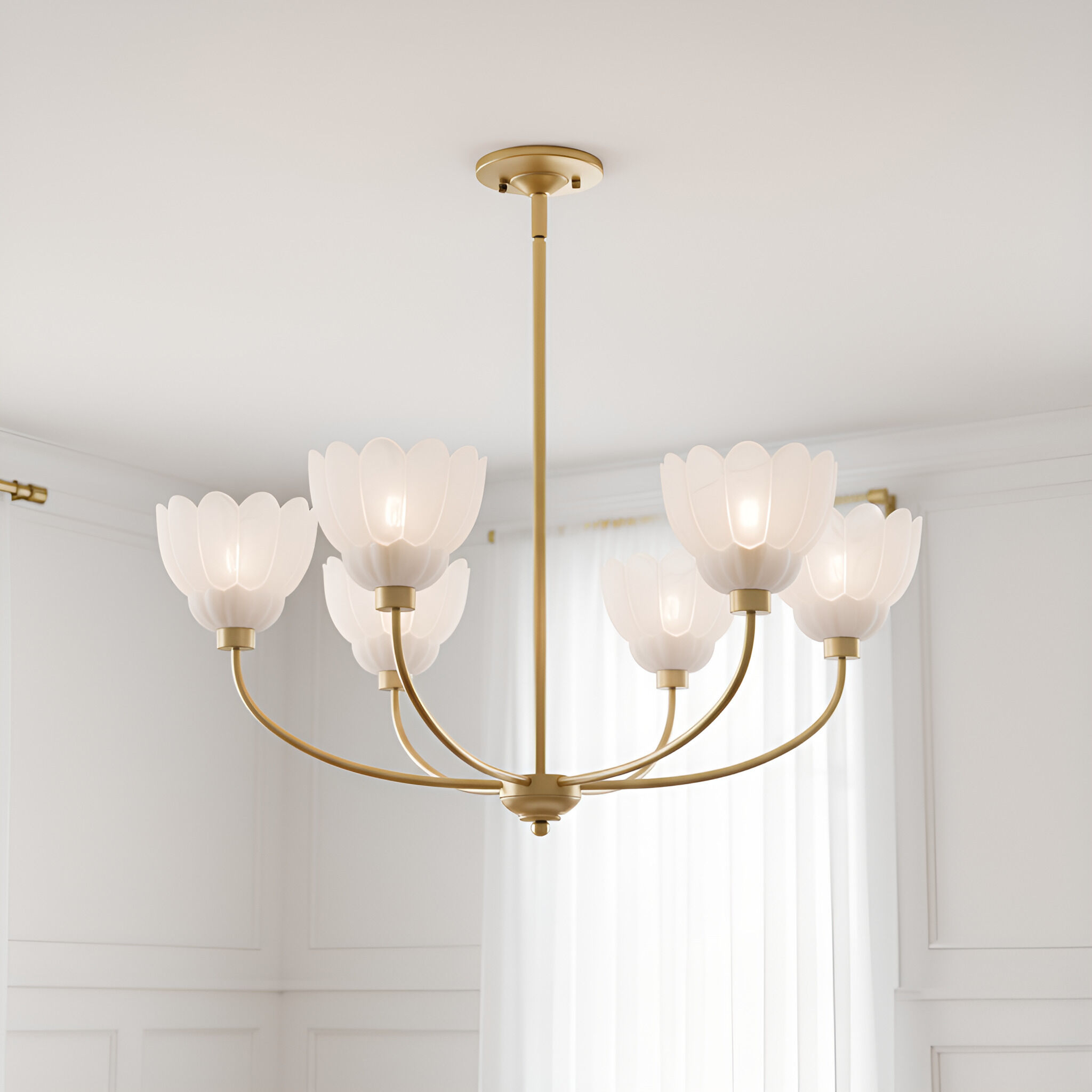 Whitecap 5 Light 28 inch Brushed Gold Chandelier Ceiling Light