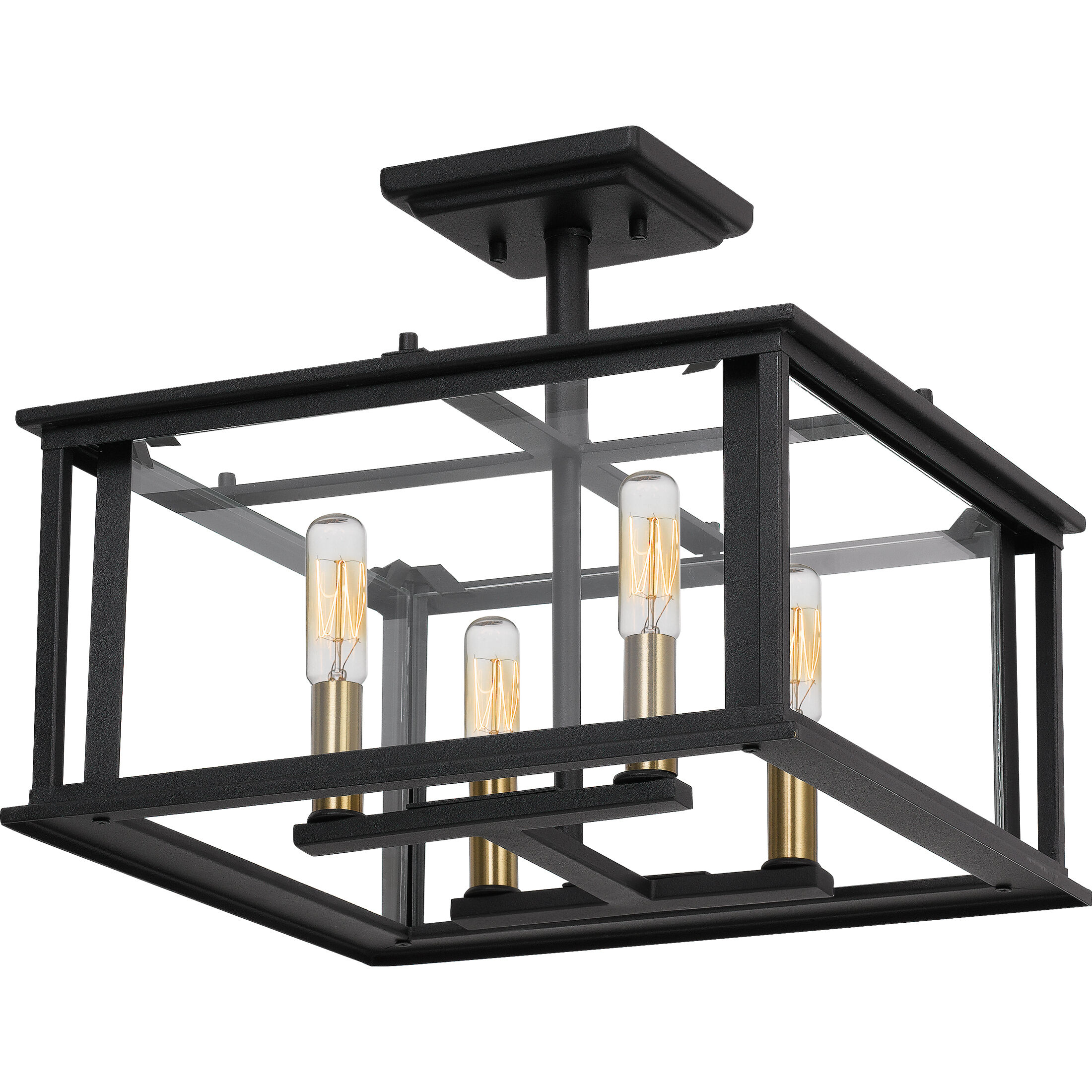 Citadel 4 Light 14 inch Earth Black Semi-Flush Mount Ceiling Light