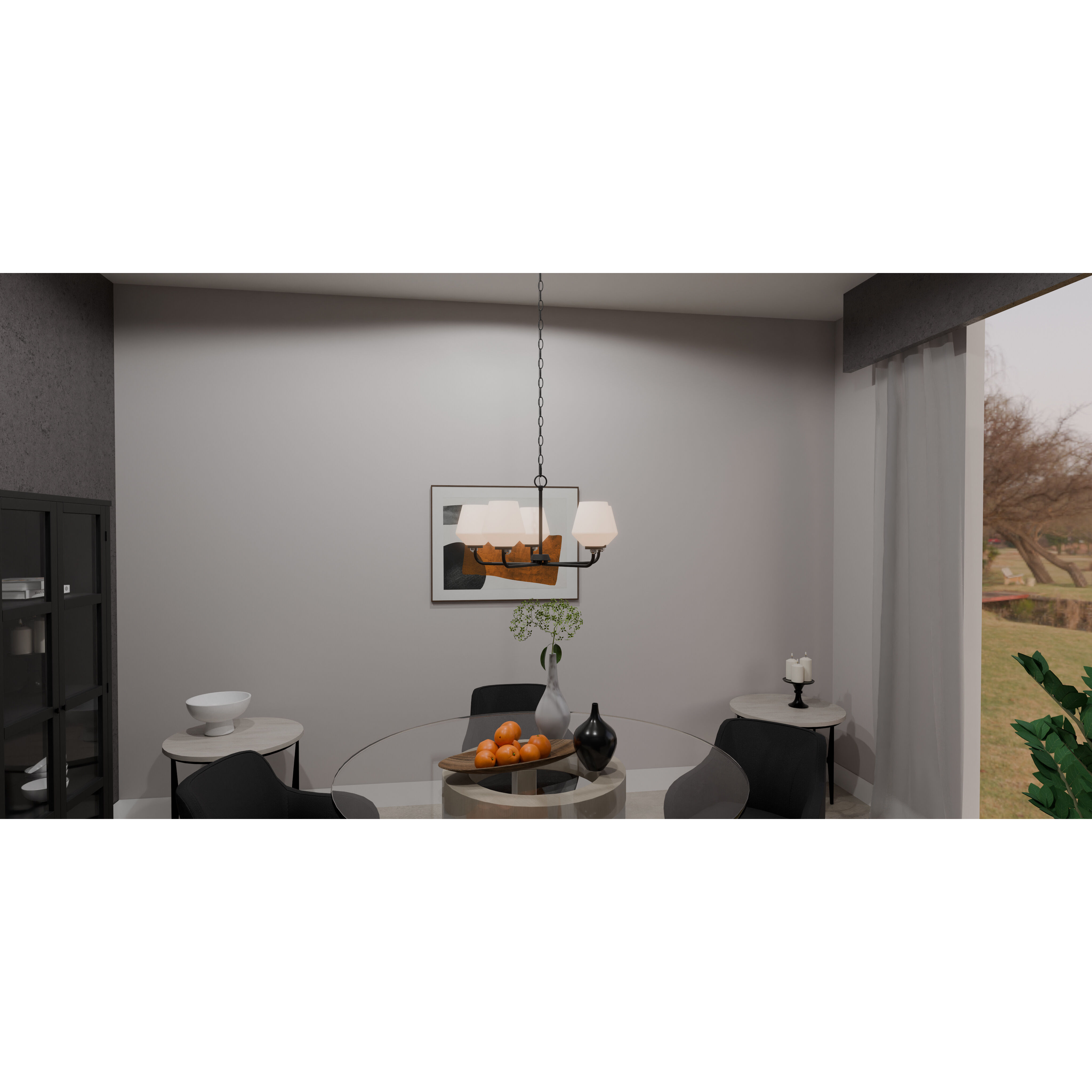 Nielson 5 Light 25 inch Matte Black Chandelier Ceiling Light