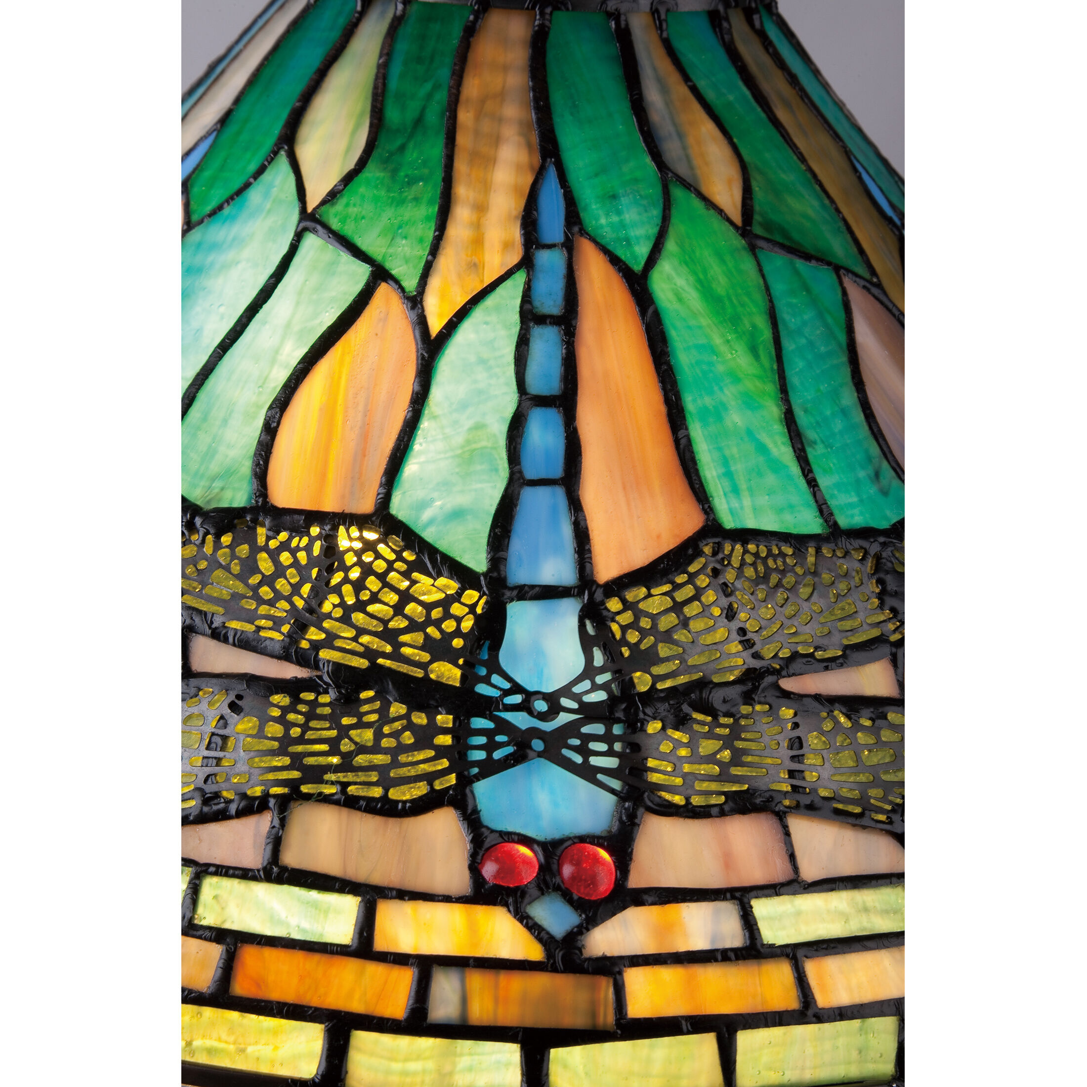 Tiffany 24 inch 75 watt Vintage Bronze Table Lamp Portable Light, Naturals