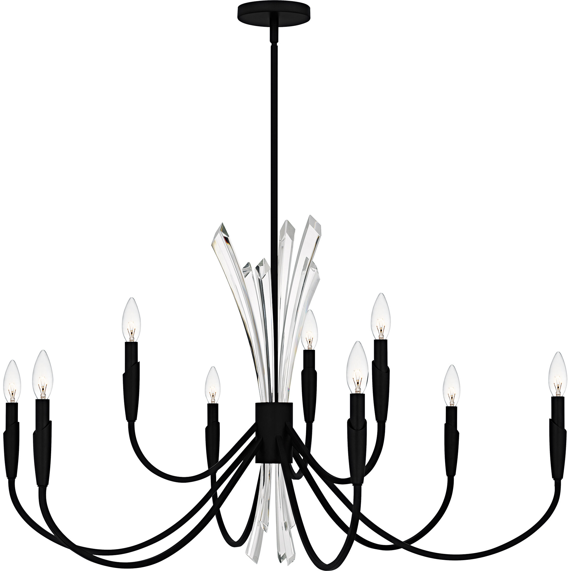 Cecily 9 Light 40 inch Matte Black Chandelier Ceiling Light