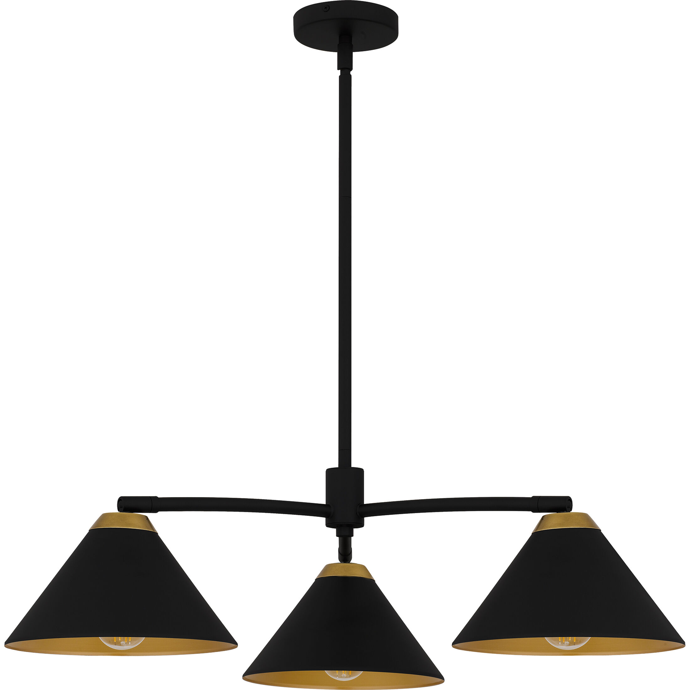Alscott 3 Light 32 inch Matte Black Chandelier Ceiling Light