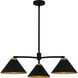 Alscott 3 Light 32 inch Matte Black Chandelier Ceiling Light