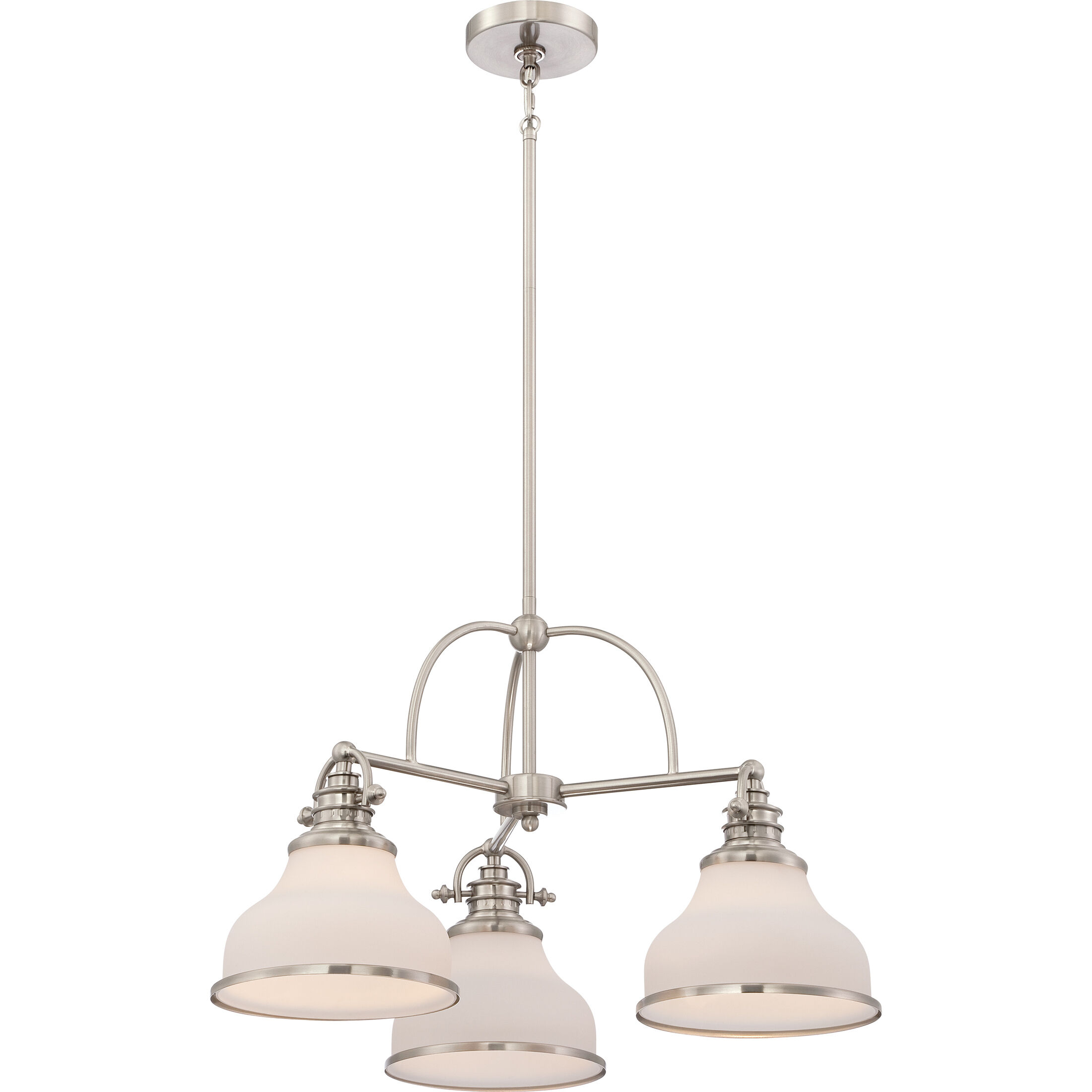 Grant 3 Light 24 inch Brushed Nickel Chandelier Ceiling Light