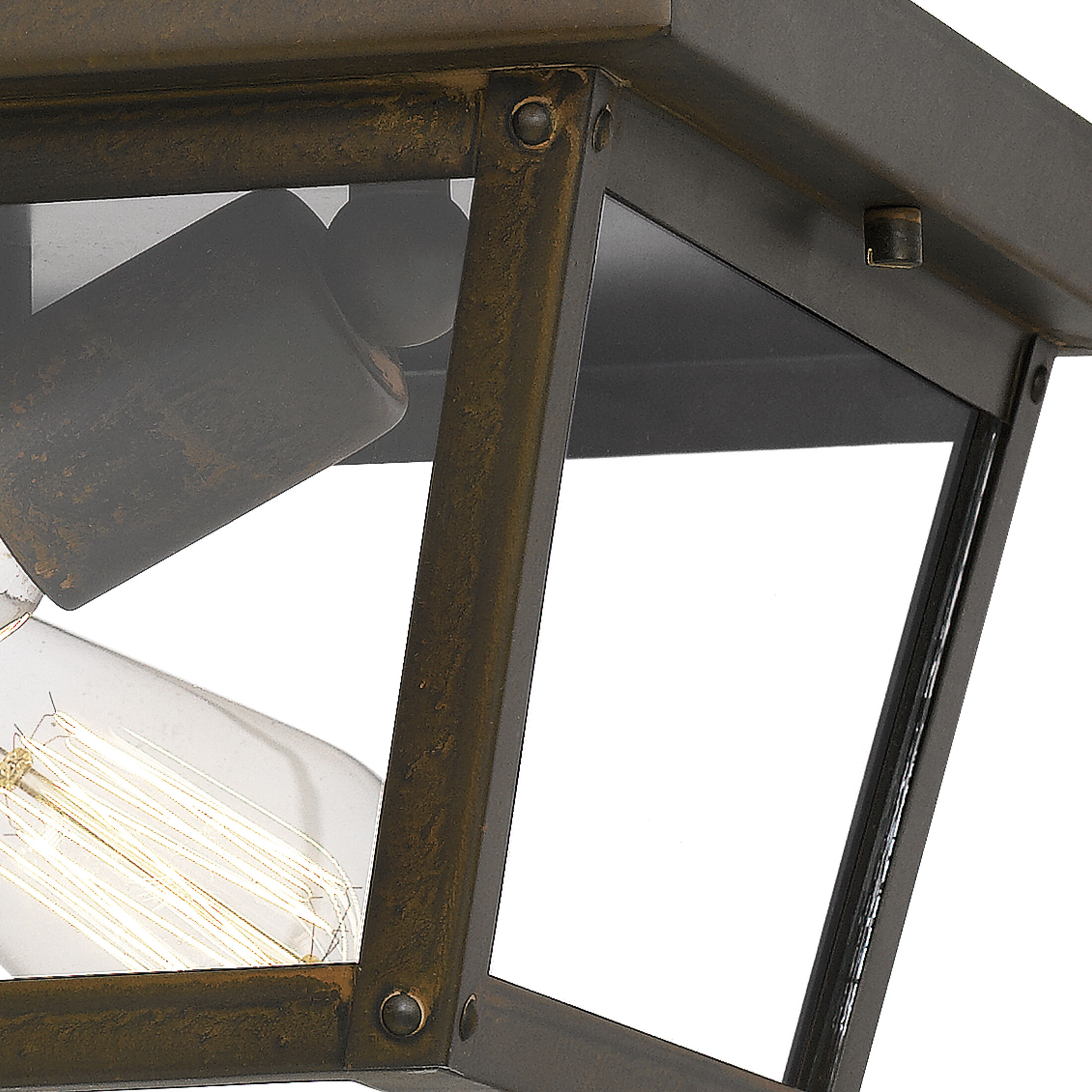 Rue De Royal 2 Light 11.5 inch Industrial Bronze Outdoor Flush Mount