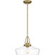 Haven 1 Light 14 inch Aged Brass Pendant Ceiling Light