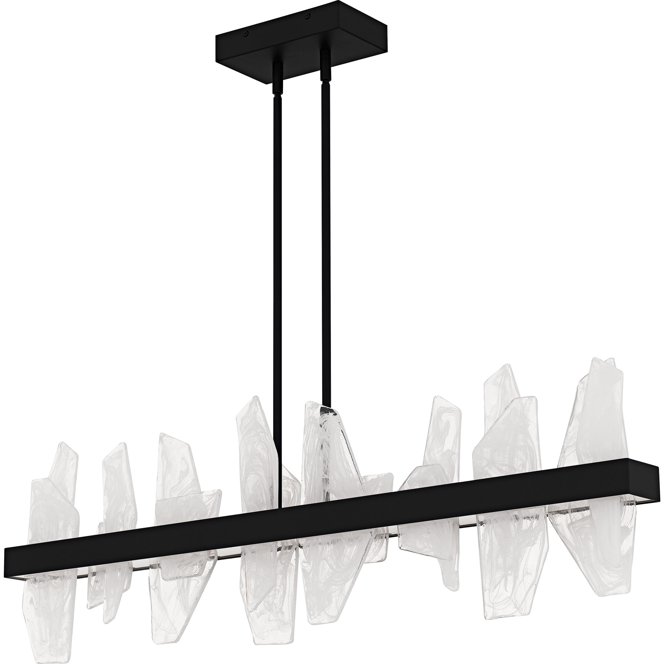 Aurelia LED 42 inch Matte Black Linear Chandelier Ceiling Light, Medium