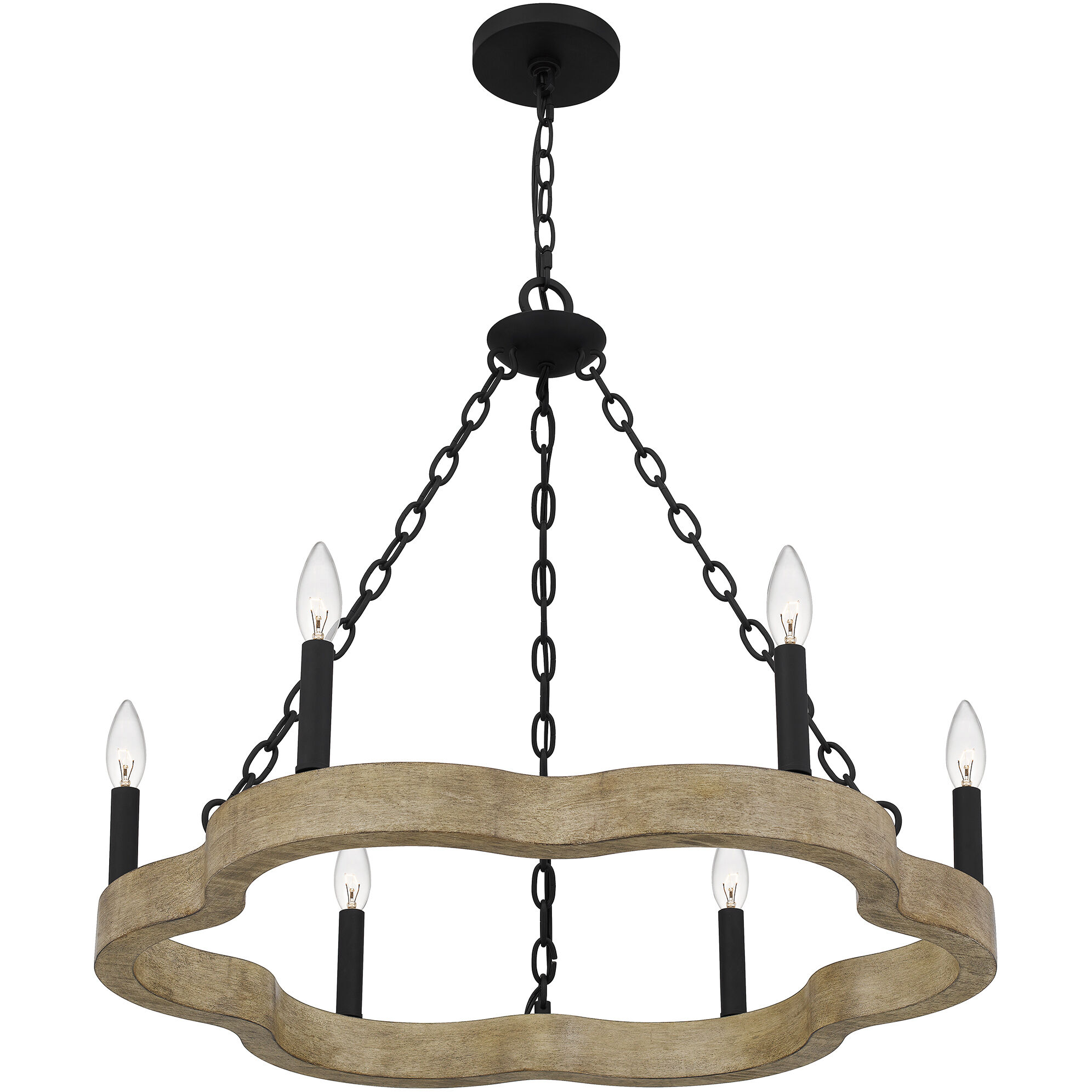 Croix 6 Light 27 inch Matte Black Chandelier Ceiling Light