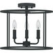 Abner 3 Light 14 inch Matte Black Semi-Flush Mount Ceiling Light